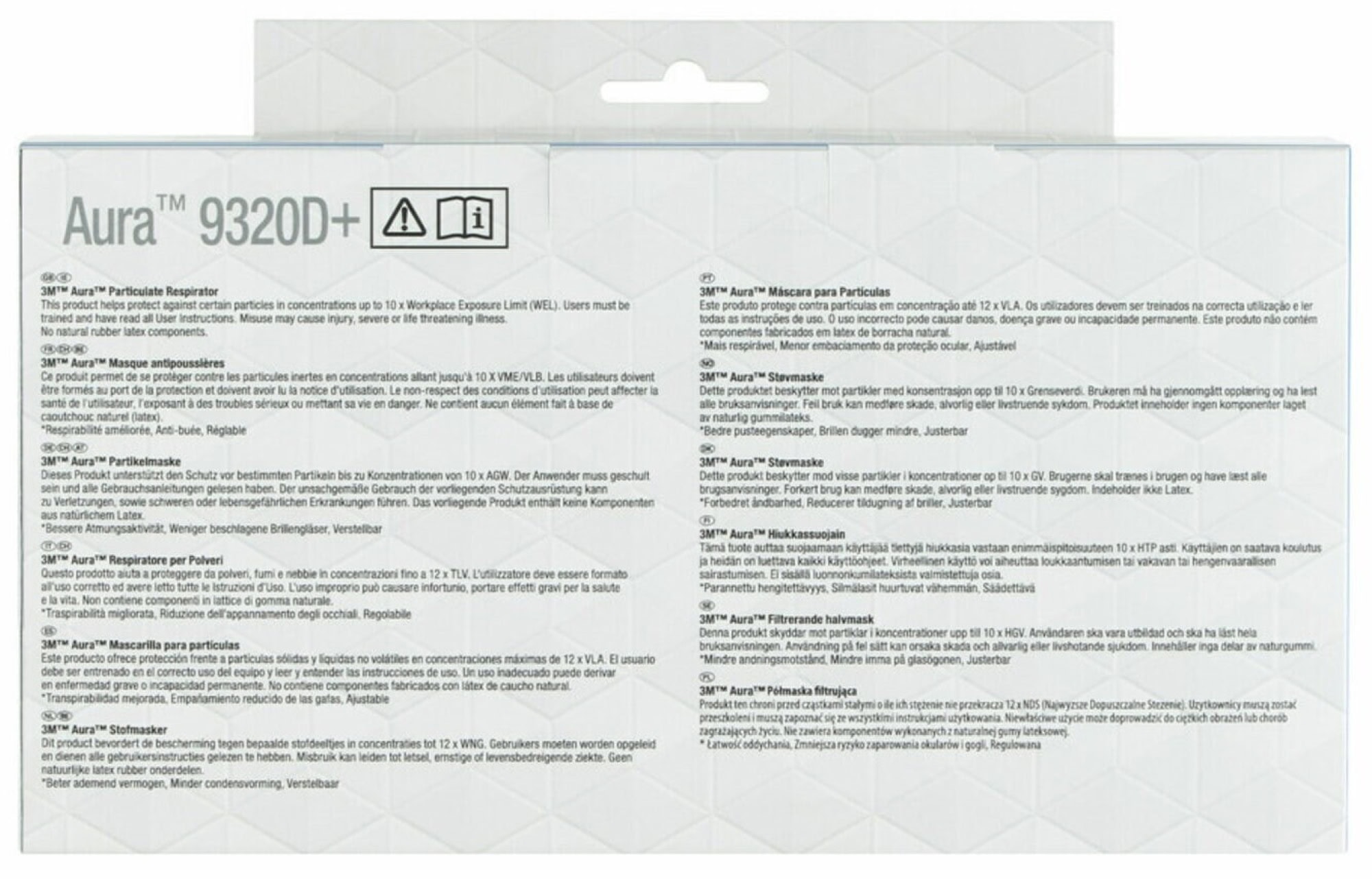 3M™ Aura™ Atemschutzmaske 9320PRO5 FFP2 NR D, Einzelhandelsvariante, Hygienisch einzelverpackt, 5 Stück pro Packung, Pandemiemaske