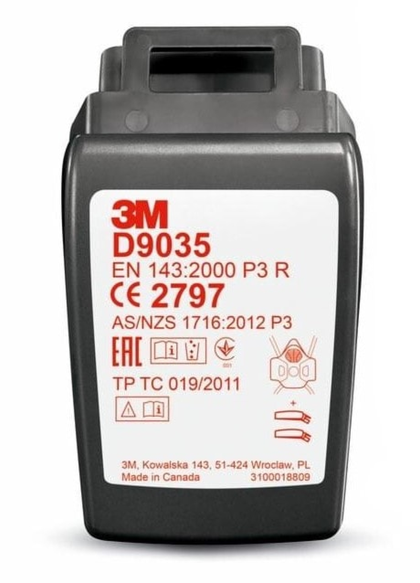3M™ Secure Click™ Partikelfilter D9035, P3 R, Secure-Click Filteranschluss, Filter gegen feste & flüssige Partikel