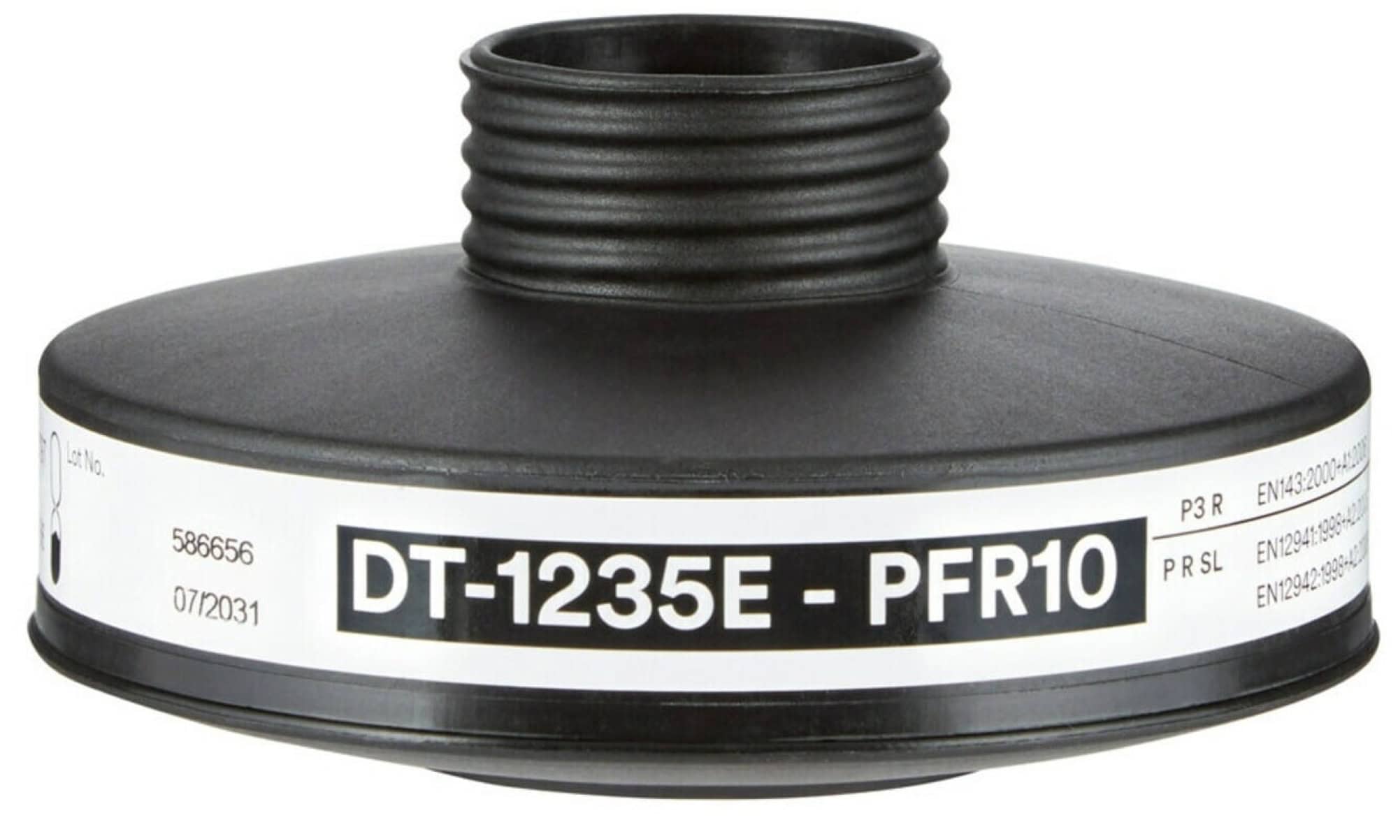 3M™ DT-Series™ DT-1235E, Partikelfilter PFR10, P3 PFR R D, Schwarz, 40 mm Rundfilteranschluss [NATO Standard], Filter gegen feste & flüssige Partikel