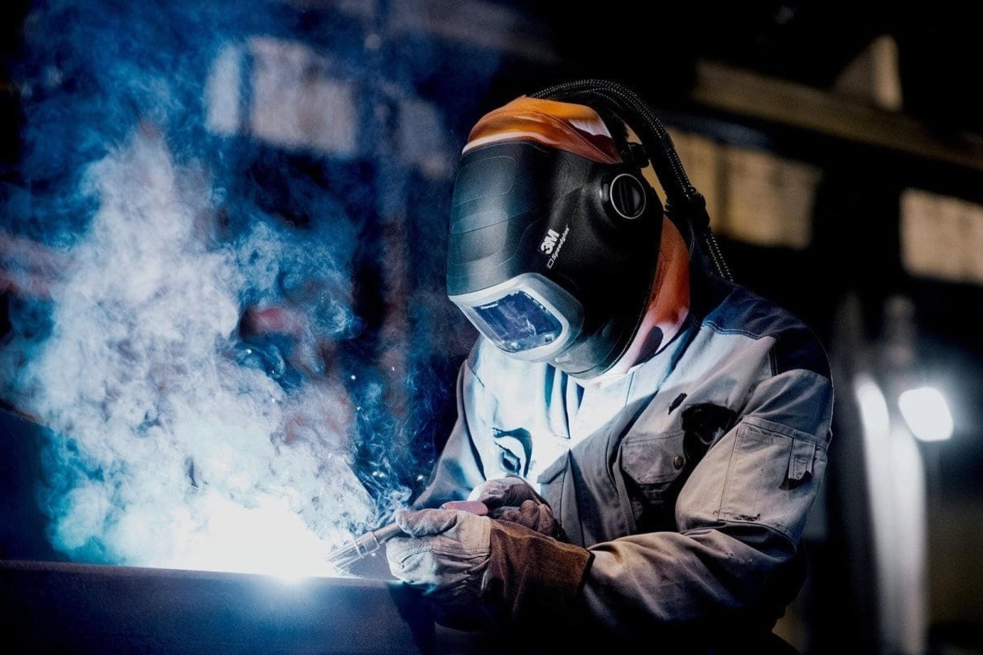 3M™ Speedglas™ Schweißmaske G5-01 mit Schweißfilter G5-01/03VC, 611131, TH3, 4A/3B, Kopfband + Textilkopfschutz; Teile: [611100 + 610031]