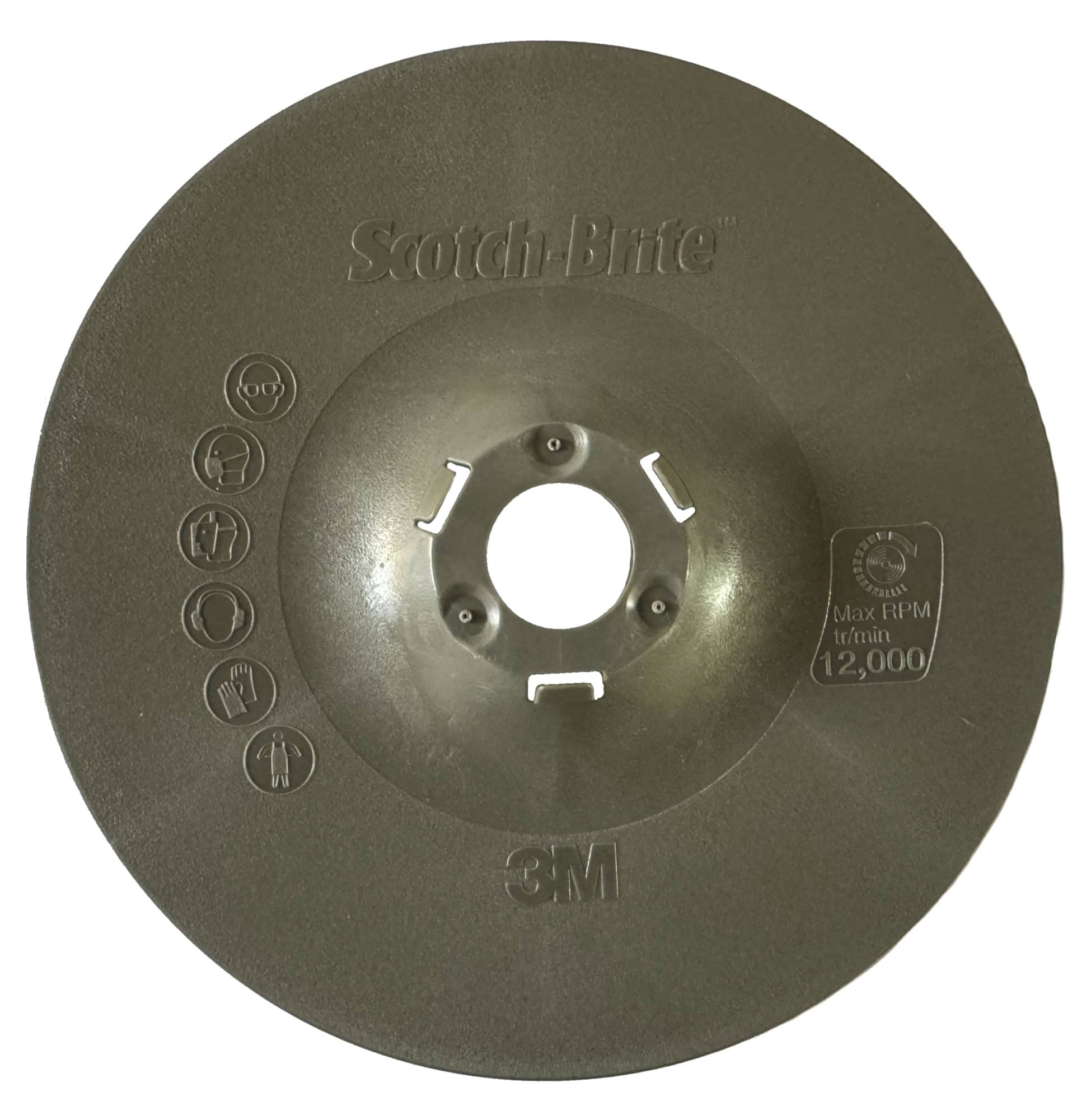 3M™ Scotch-Brite™ Hook-it™ Stützteller 89870, Ø 115 mm x 22 mm, Hart, M10, M14 oder 5/8" Gewinde, Mit und ohne Zentrierung, Kletthaftend, Universal Haftstützteller für Vliesscheiben