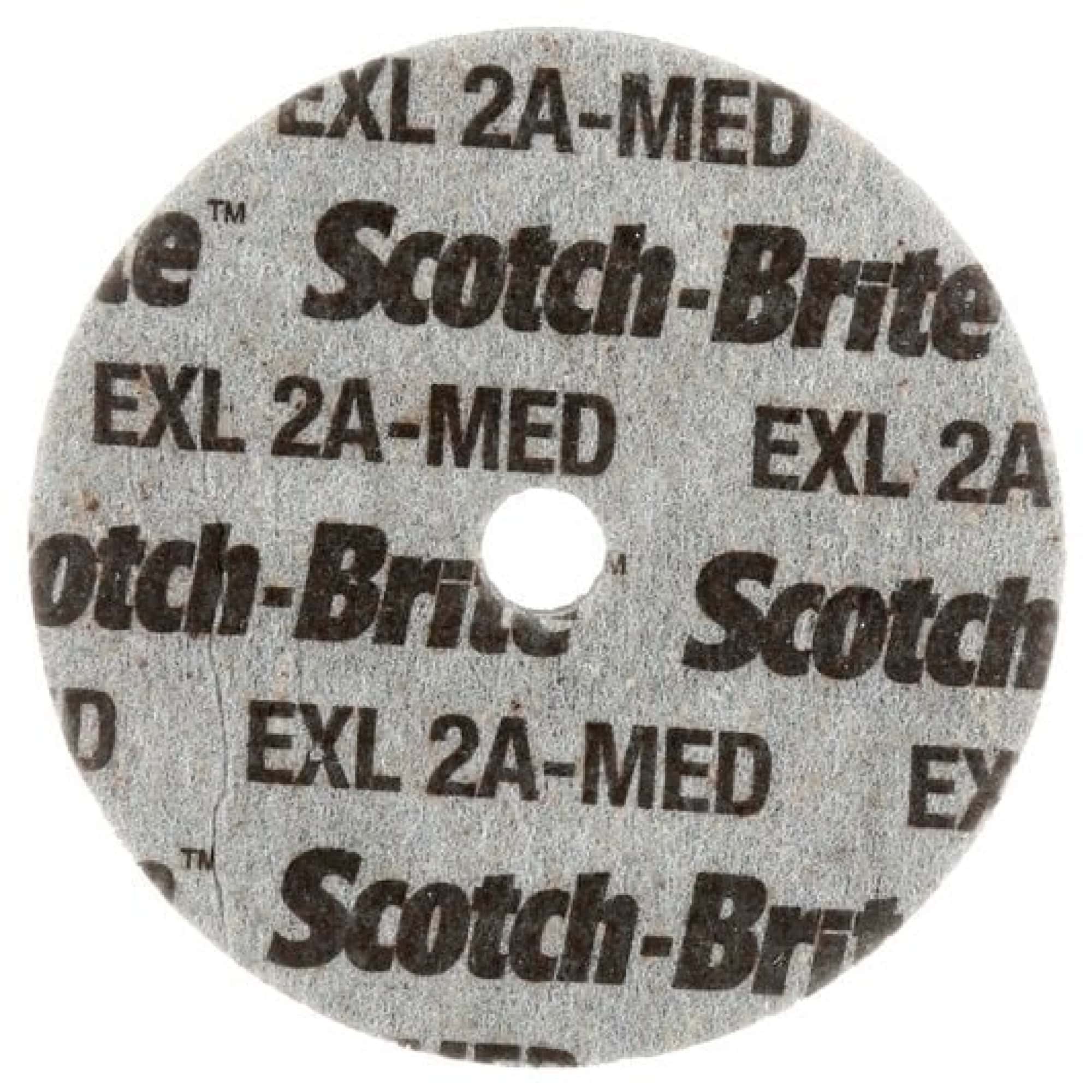 3M™ Scotch-Brite™ EXL XL-UW 05084, Ø 38,41 mm x 3,2 mm, ø 4,76 mm, Härte 8, P240 - 280, A, Coarse, 30.100 U./Min., Verpresste Kompaktscheibe, Für Entgratungs- und Finisharbeiten