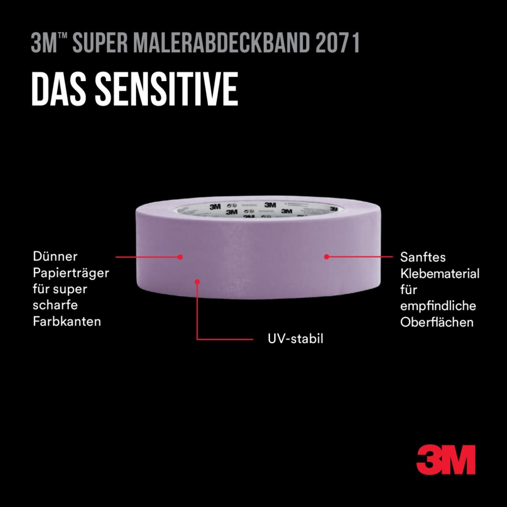 3M™ Scotch® 2071, 48 mm x 50 m, 0,102 mm, Lila, Lange Rückstandsfrei, Professionelles Malerabdeckband, Ausführung mit EAN Label