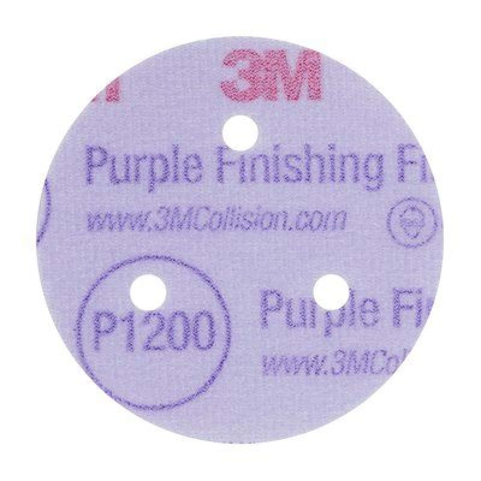 3M™ Hookit™ 260L+ Purple 51264N, Ø 76 mm, P800, 3-fach gelocht, Kletthaftend, Schleifscheibe mit Aluminiumkorn
