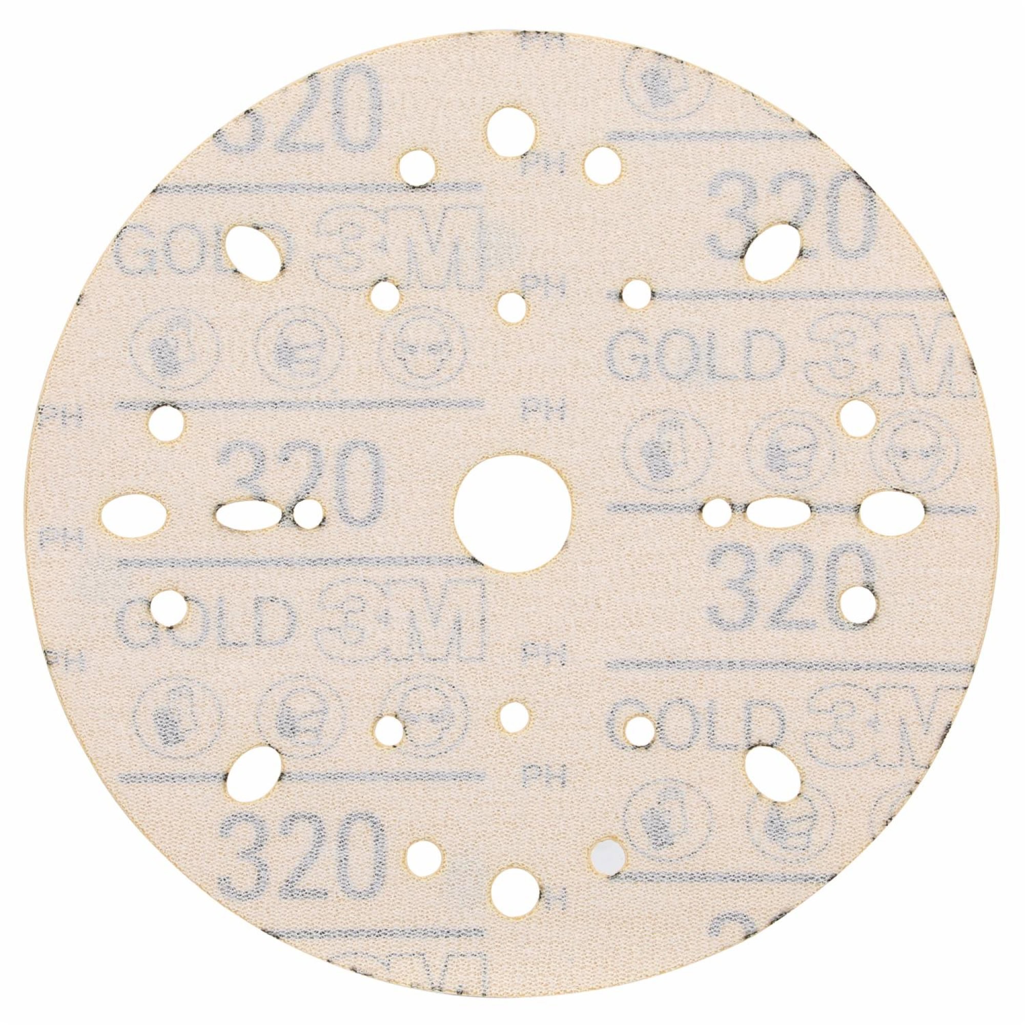 Preview: 3M™ Hookit™ Schleifscheibe Gold 288U 09287, Ø 150 mm, 320+, Multilochung, Offene Streuung, A, Kletthaftend, D-Papierscheibe mit Aluminiumoxid, Ideal für die Automobilreparatur