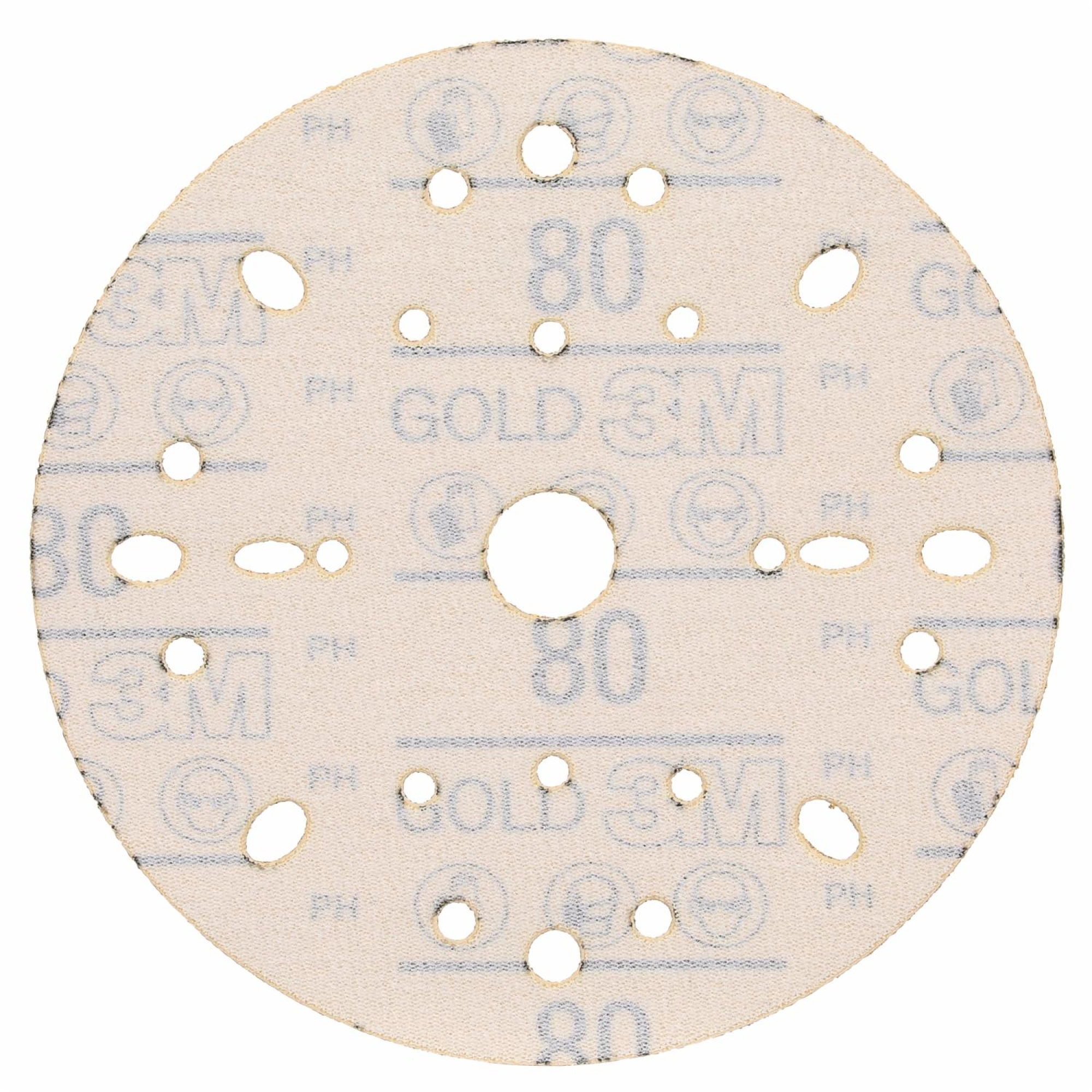 Preview: 3M™ Hookit™ Schleifscheibe Gold 288U 09281, Ø 150 mm, 80+, Multilochung, Offene Streuung, A, Kletthaftend, D-Papierscheibe mit Aluminiumoxid, Ideal für die Automobilreparatur