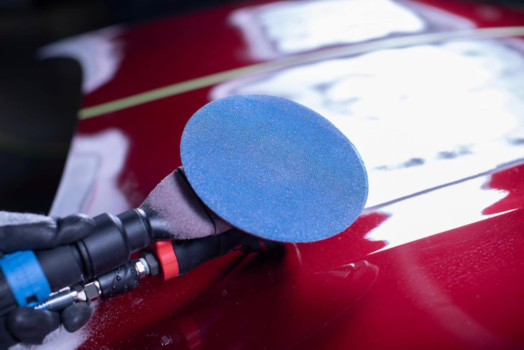 3M™ Hookit™ Gitternetz Schleifscheibe Blau 320W 36455, Ø 75 mm, P320, Für Lack, Holz, Spachtel, Metall, Gitternetz, 12.000 U./Min., Kletthaftend, Aluminiumoxid