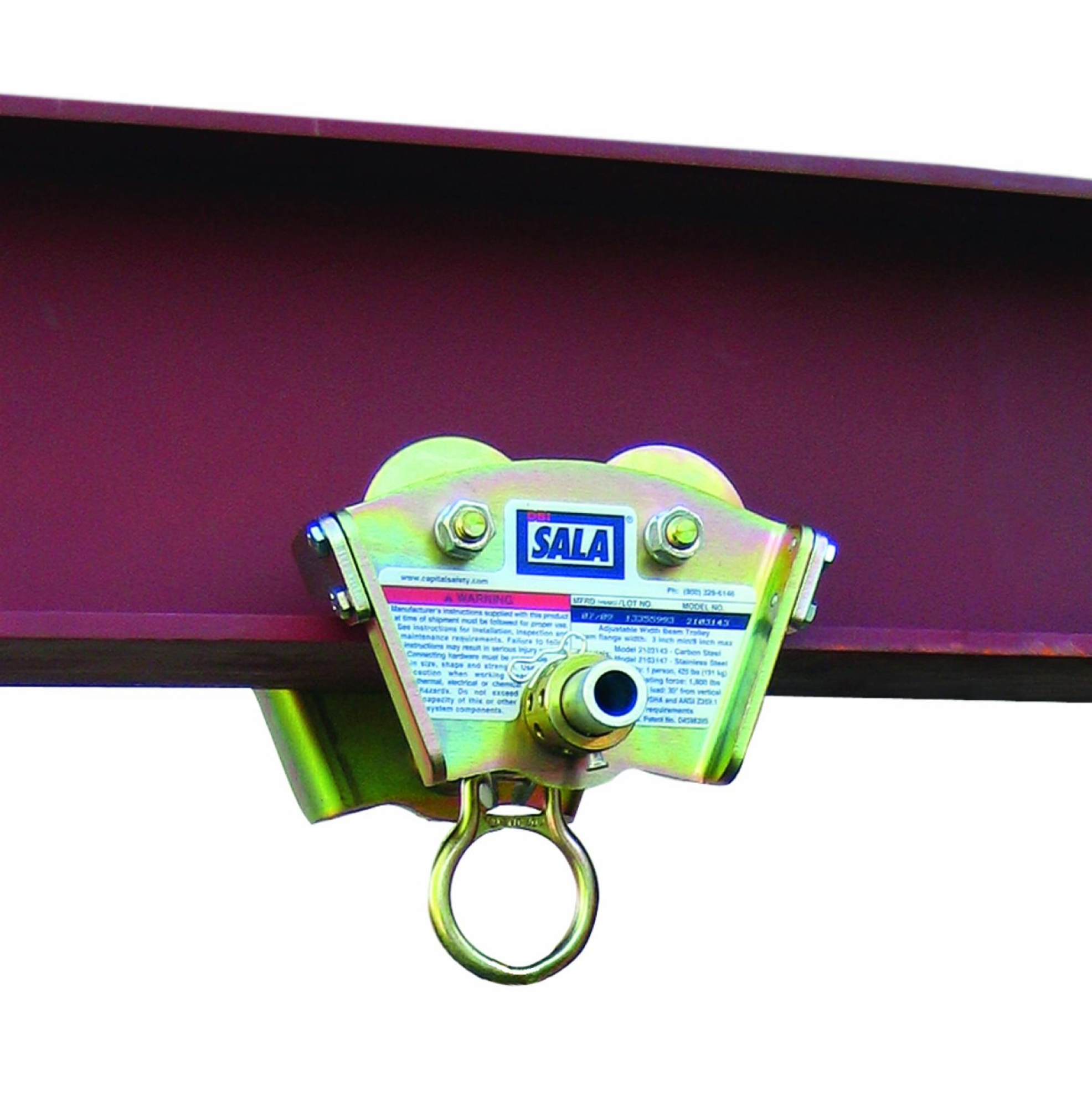 3M™ DBI-SALA® Wagenanker für I-Träger 2103148, Passend für Breite: 7,6 – 20,3 cm und Dicke: 1,7 cm, 6,80 Kg, Anschlagpunkt für Höhensicherungsgeräte auf I-Stahlträgern