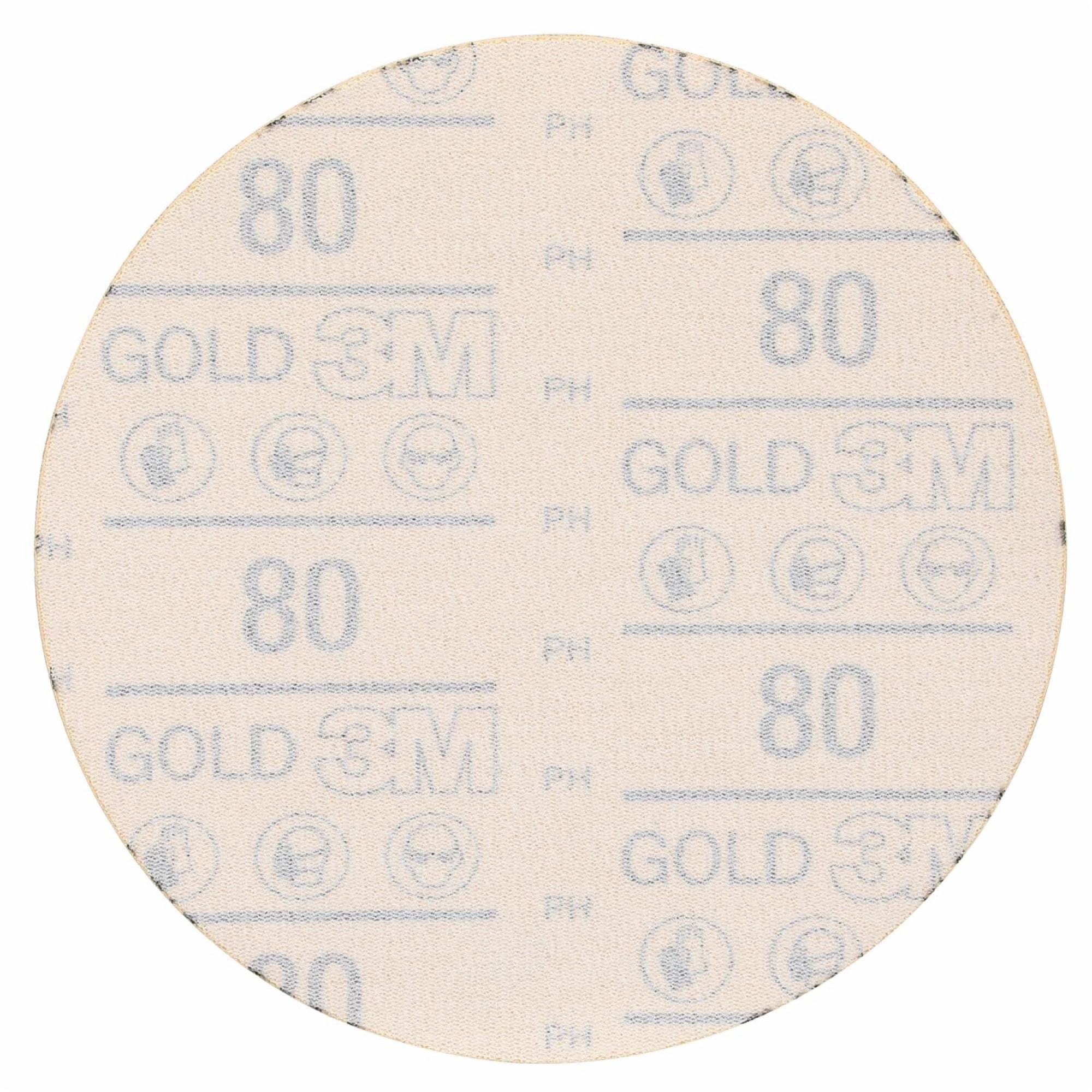 Preview: 3M™ Hookit™ Schleifscheibe Gold 288U 09251, Ø 150 mm, 80+, Ungelocht, Offene Streuung, A, Kletthaftend, D-Papierscheibe mit Aluminiumoxid, Ideal für die Automobilreparatur