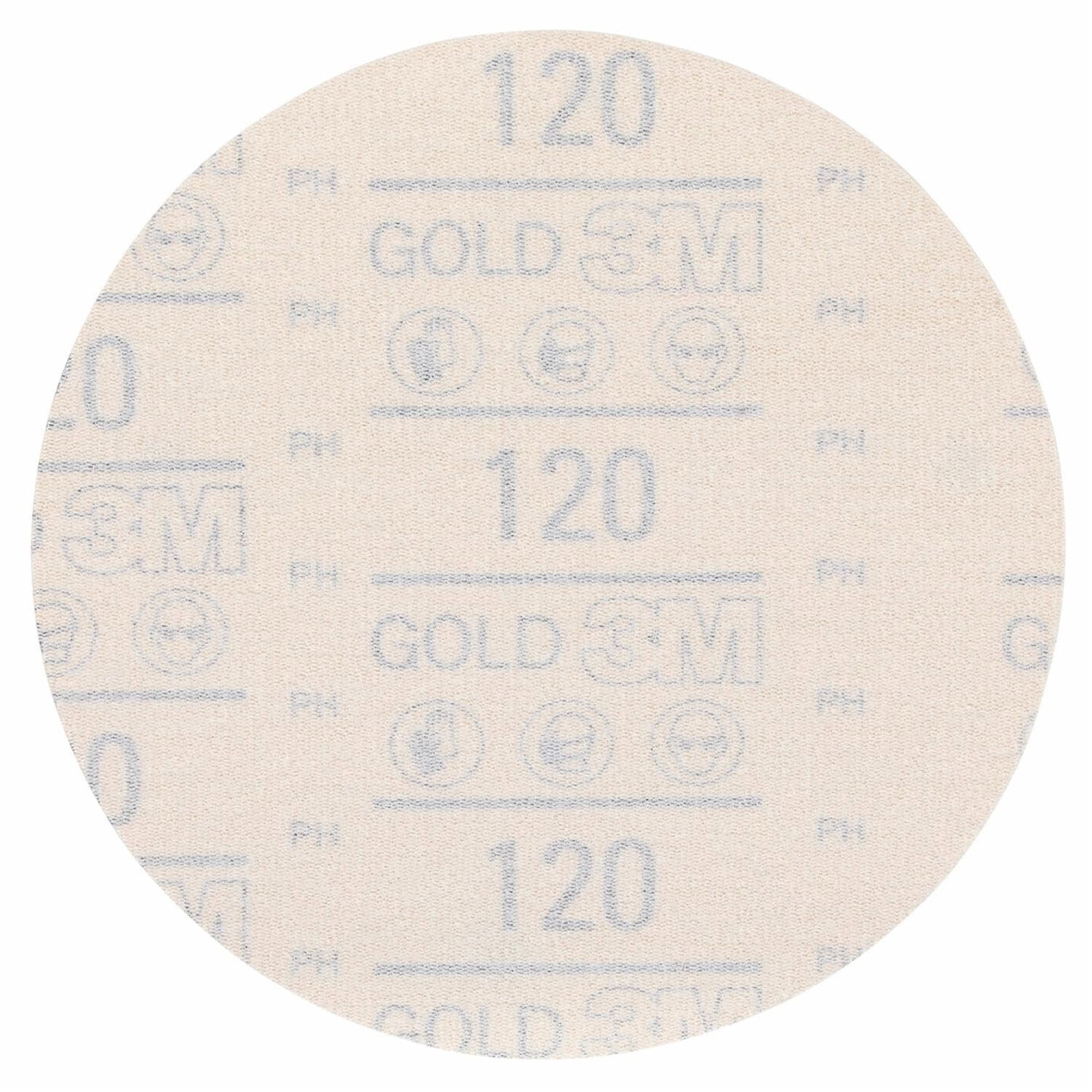 Preview: 3M™ Hookit™ Schleifscheibe Gold 288U 09252, Ø 150 mm, 120+, Ungelocht, Offene Streuung, A, Kletthaftend, D-Papierscheibe mit Aluminiumoxid, Ideal für die Automobilreparatur