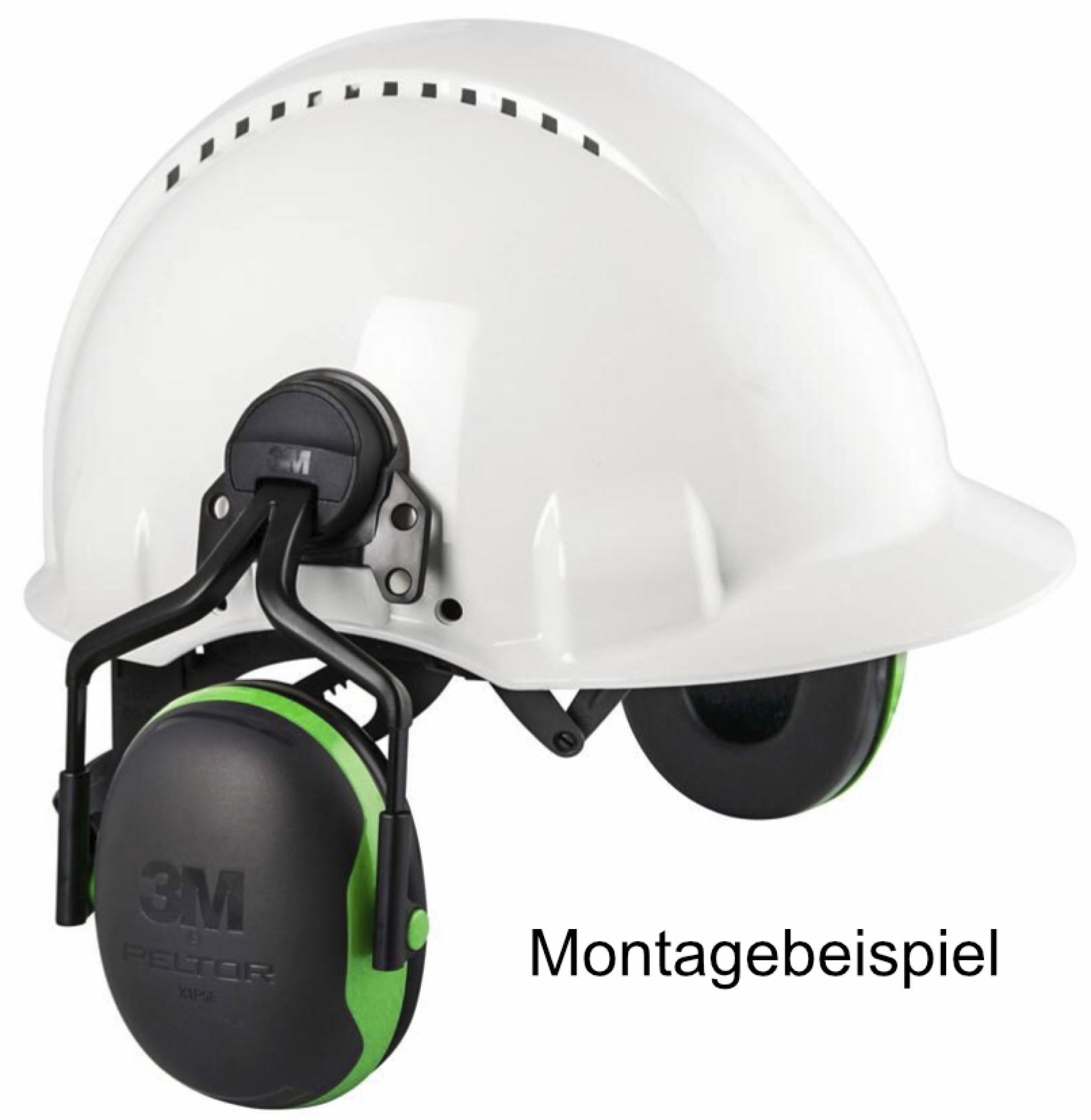 Preview: 3M™ PELTOR™ X1P5E Helmkapselgehörschutz, Für extrem laute Arbeitsumgebungen, SNR = 27 dB, Grün/Schwarz, P5 Dielektrischer Adapter, Helmbefestigung