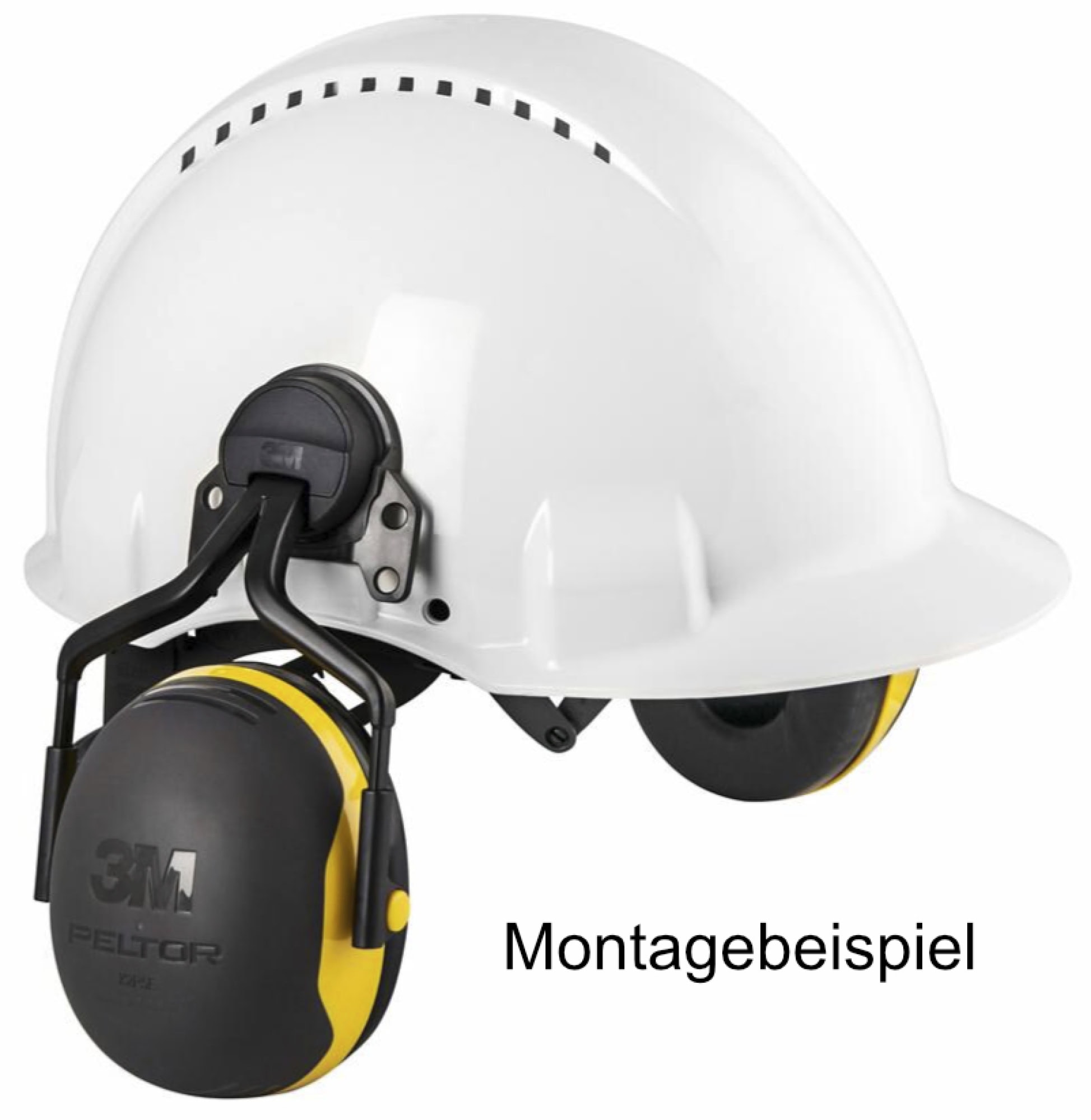 Preview: 3M™ PELTOR™ X2P5E Helmkapselgehörschutz, Für extrem laute Arbeitsumgebungen, SNR = 31 dB, Gelb/Schwarz, P5 Dielektrischer Adapter, Helmbefestigung