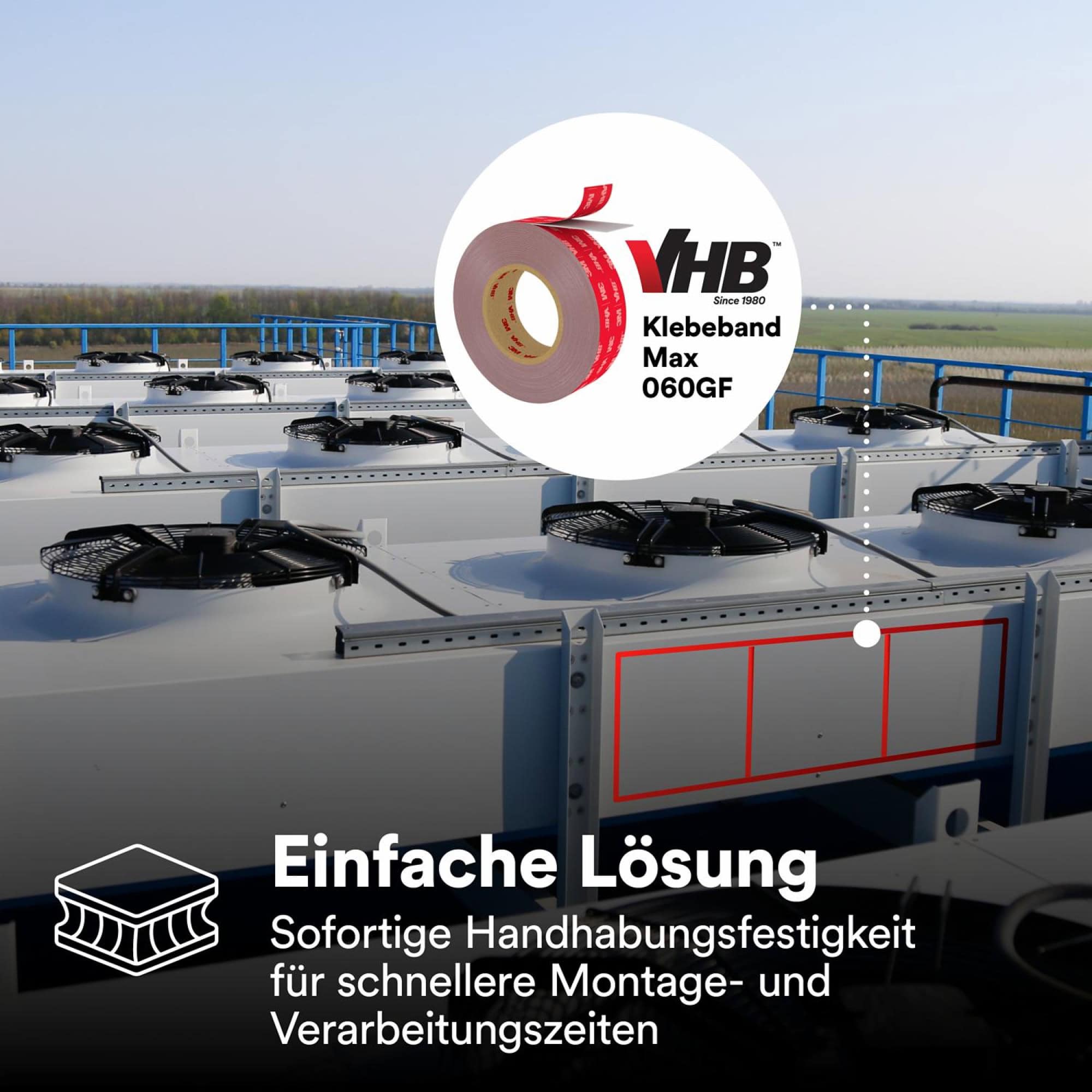 3M™ VHB™ MAX-060GF Doppelseitiges Klebeband MAX-060/19/3, 19 mm x 3 m, 0,6 mm, Grau, Folien Abdeckung, Für Seitenpaneele, Halterungen und Verkleidungen in Fahrzeugen, Geräten, Bau- und HVAC-Anwendungen