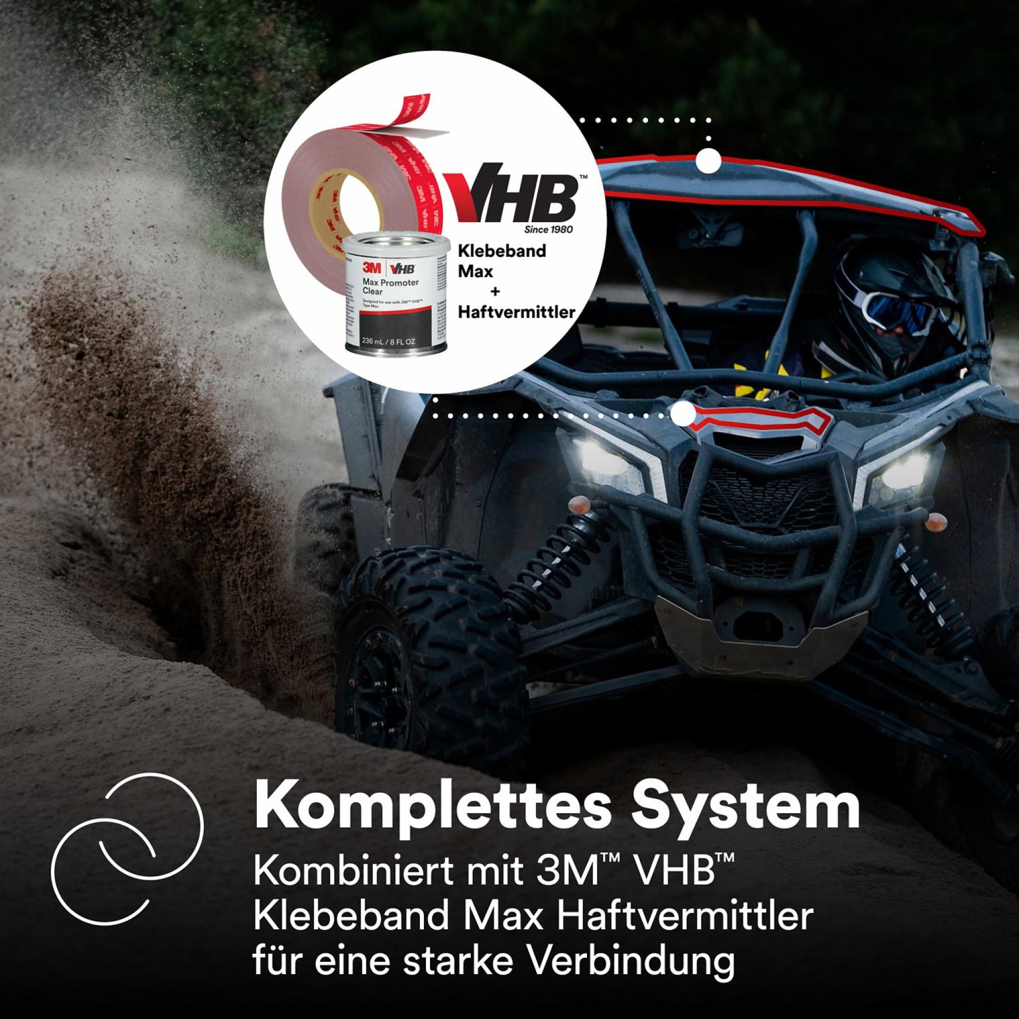 3M™ VHB™ MAX-060GF Doppelseitiges Klebeband MAX-060/19/3, 19 mm x 3 m, 0,6 mm, Grau, Folien Abdeckung, Für Seitenpaneele, Halterungen und Verkleidungen in Fahrzeugen, Geräten, Bau- und HVAC-Anwendungen