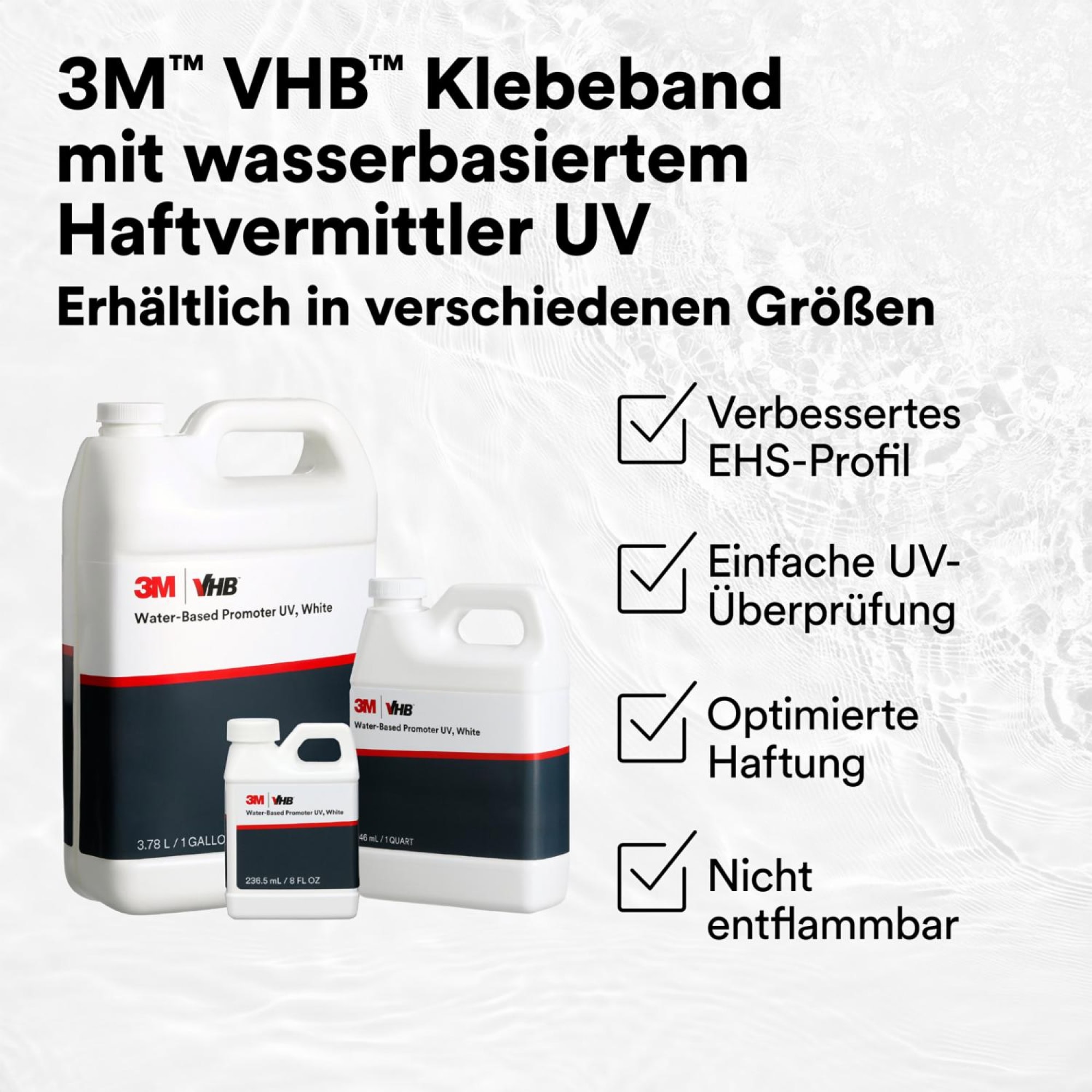 3M™ VHB™ Wasserbasierter Haftvermittler UV 9806UV3.785, 3,785 Liter, Weiß, Für bessere Haftung, Sicherheit und Nachhaltigkeit