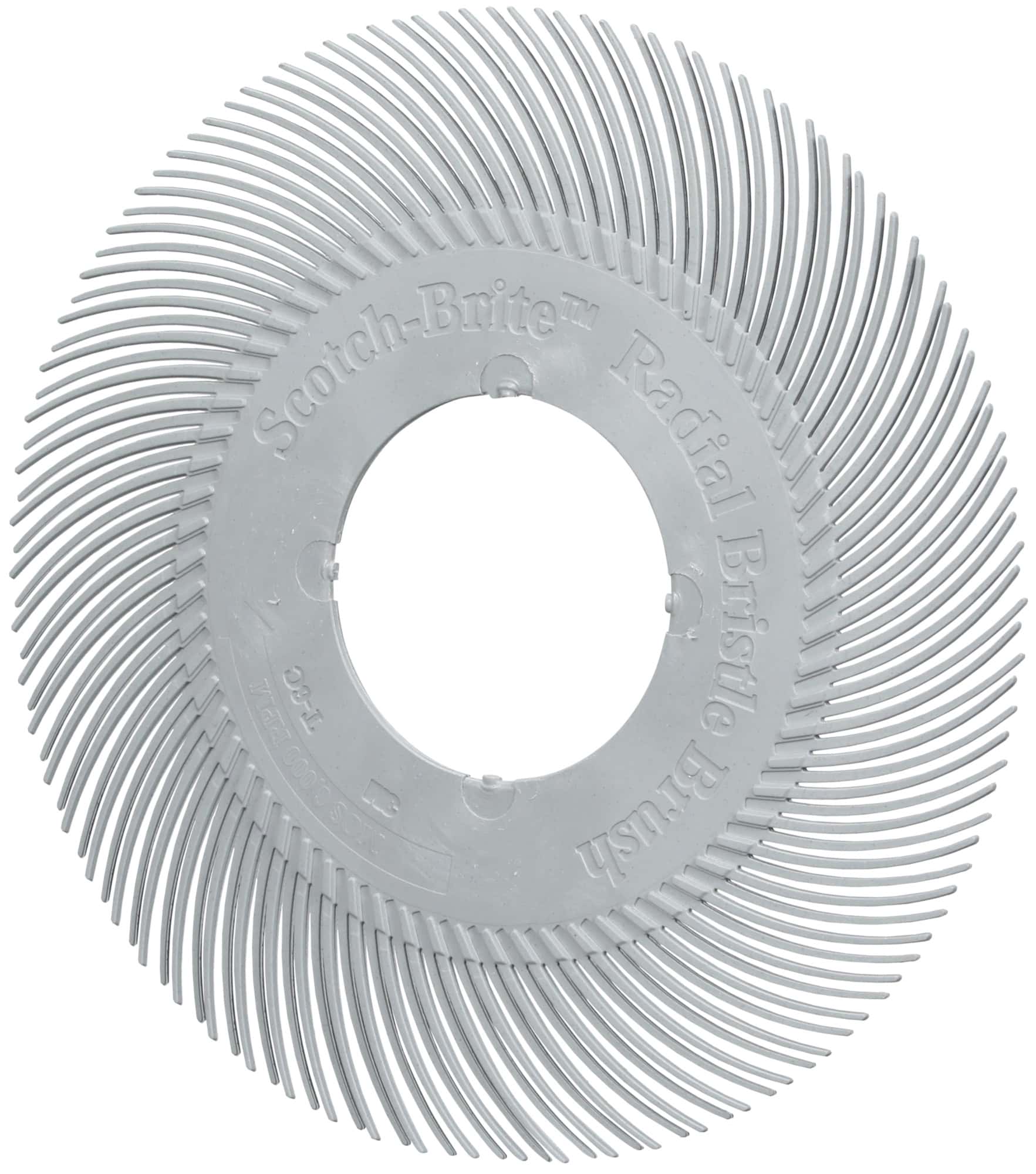 3M™ Scotch-Brite™ Präzisions Radialborstenbürste Einzelsegmente PN-RB 7100374924, Ø 194 mm, 120+, Typ C (Gebogene Borsten), Ohne Adapter, Grau, 6.000 U./Min., Für Reinigungs- und Entgratungsarbeiten