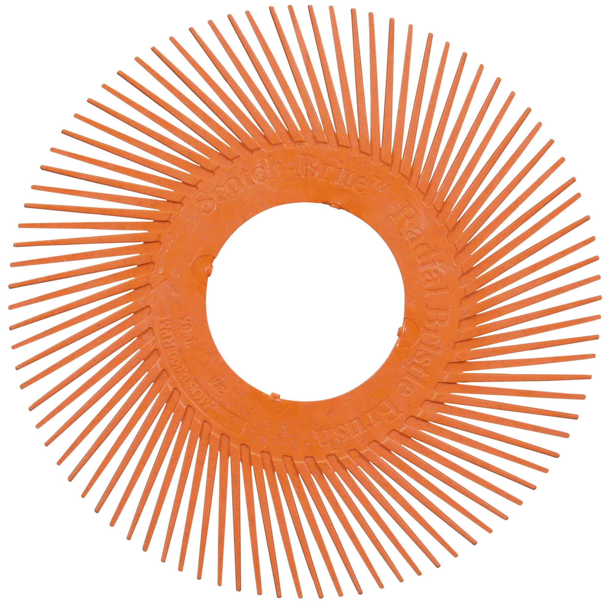 3M™ Scotch-Brite™ Präzisions Radialborstenbürste Einzelsegmente PN-RB 7100374842, Ø 150 mm, 80+, Typ A (Schräge Borsten), Ohne Adapter, Orange, 6.000 U./Min., Für Reinigungs- und Entgratungsarbeiten