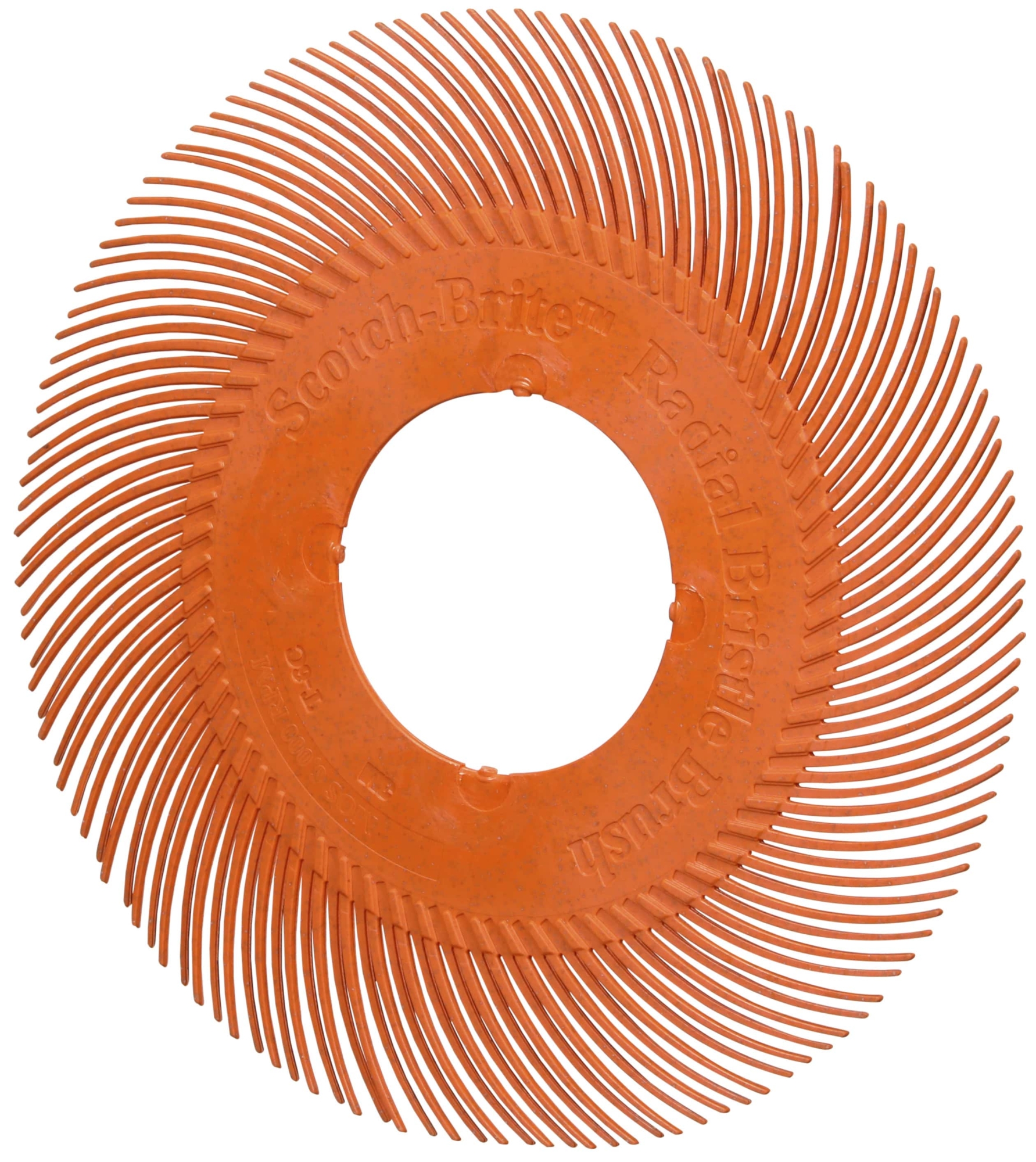 3M™ Scotch-Brite™ Präzisions Radialborstenbürste Einzelsegmente PN-RB 7100374846, Ø 150 mm, 80+, Typ C (Gebogene Borsten), Ohne Adapter, Orange, 6.000 U./Min., Für Reinigungs- und Entgratungsarbeiten