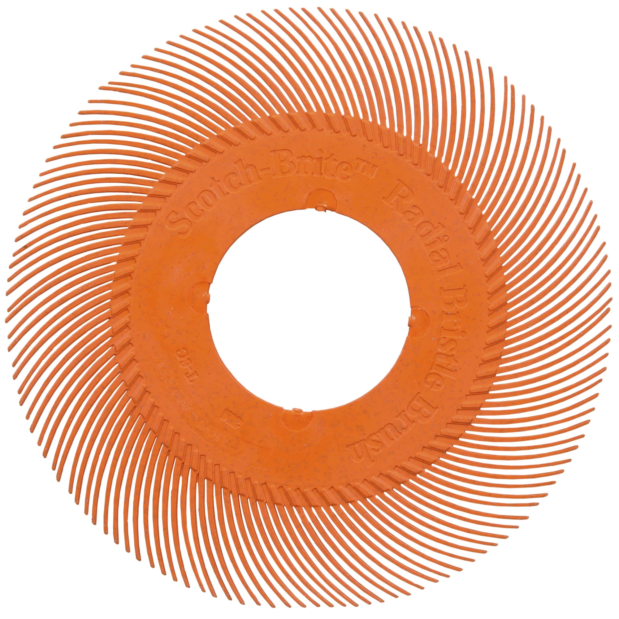 3M™ Scotch-Brite™ Präzisions Radialborstenbürste Einzelsegmente PN-RB 7100374846, Ø 150 mm, 80+, Typ C (Gebogene Borsten), Ohne Adapter, Orange, 6.000 U./Min., Für Reinigungs- und Entgratungsarbeiten