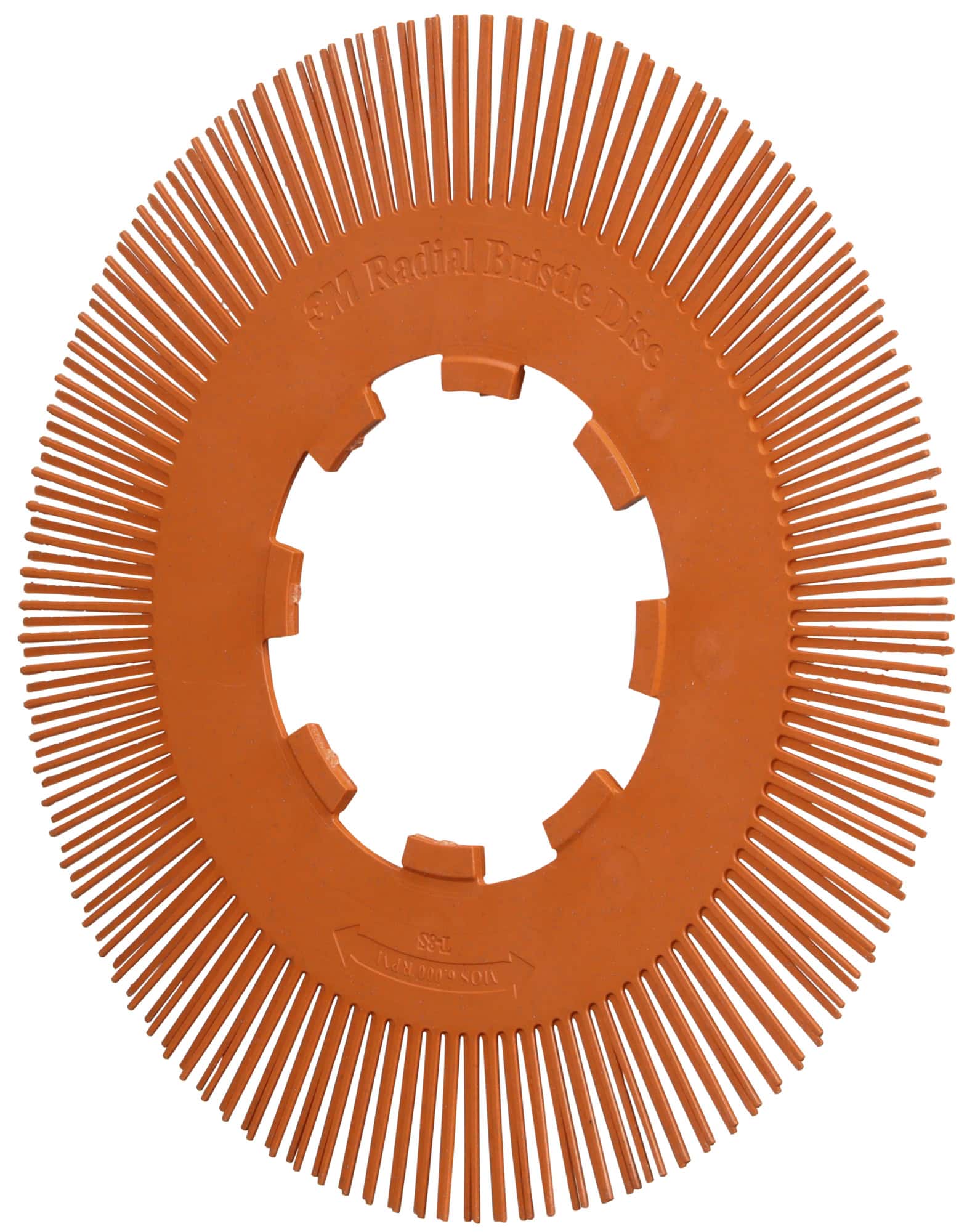 3M™ Scotch-Brite™ Präzisions Radialborstenbürste Einzelsegmente PN-RB 7100374923, Ø 200 mm, 80+, Typ S (Gerade Borsten), Ohne Adapter, Orange, 6.000 U./Min., Für Reinigungs- und Entgratungsarbeiten