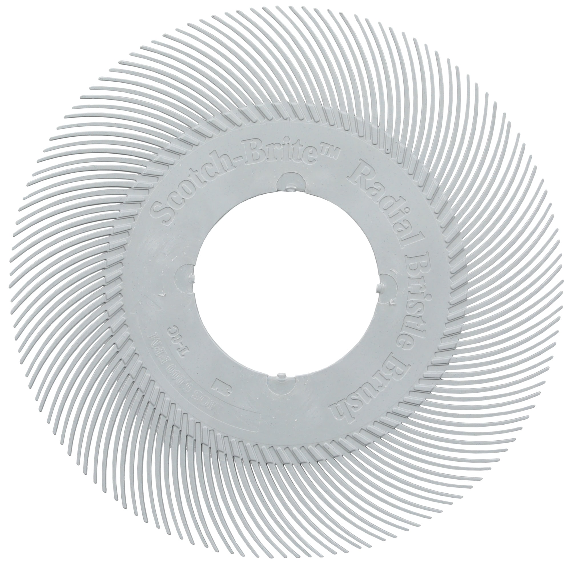 3M™ Scotch-Brite™ Präzisions Radialborstenbürste Einzelsegmente PN-RB 7100374924, Ø 194 mm, 120+, Typ C (Gebogene Borsten), Ohne Adapter, Grau, 6.000 U./Min., Für Reinigungs- und Entgratungsarbeiten