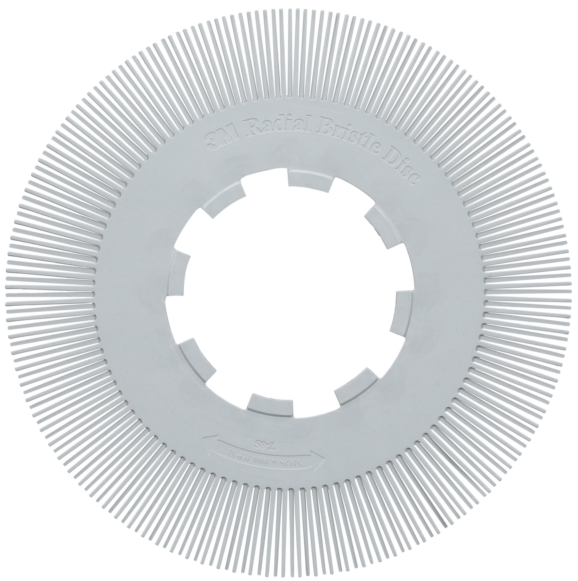 3M™ Scotch-Brite™ Präzisions Radialborstenbürste Einzelsegmente PN-RB 7100374925, Ø 200 mm, 120+, Typ S (Gerade Borsten), Ohne Adapter, Grau, 6.000 U./Min., Für Reinigungs- und Entgratungsarbeiten