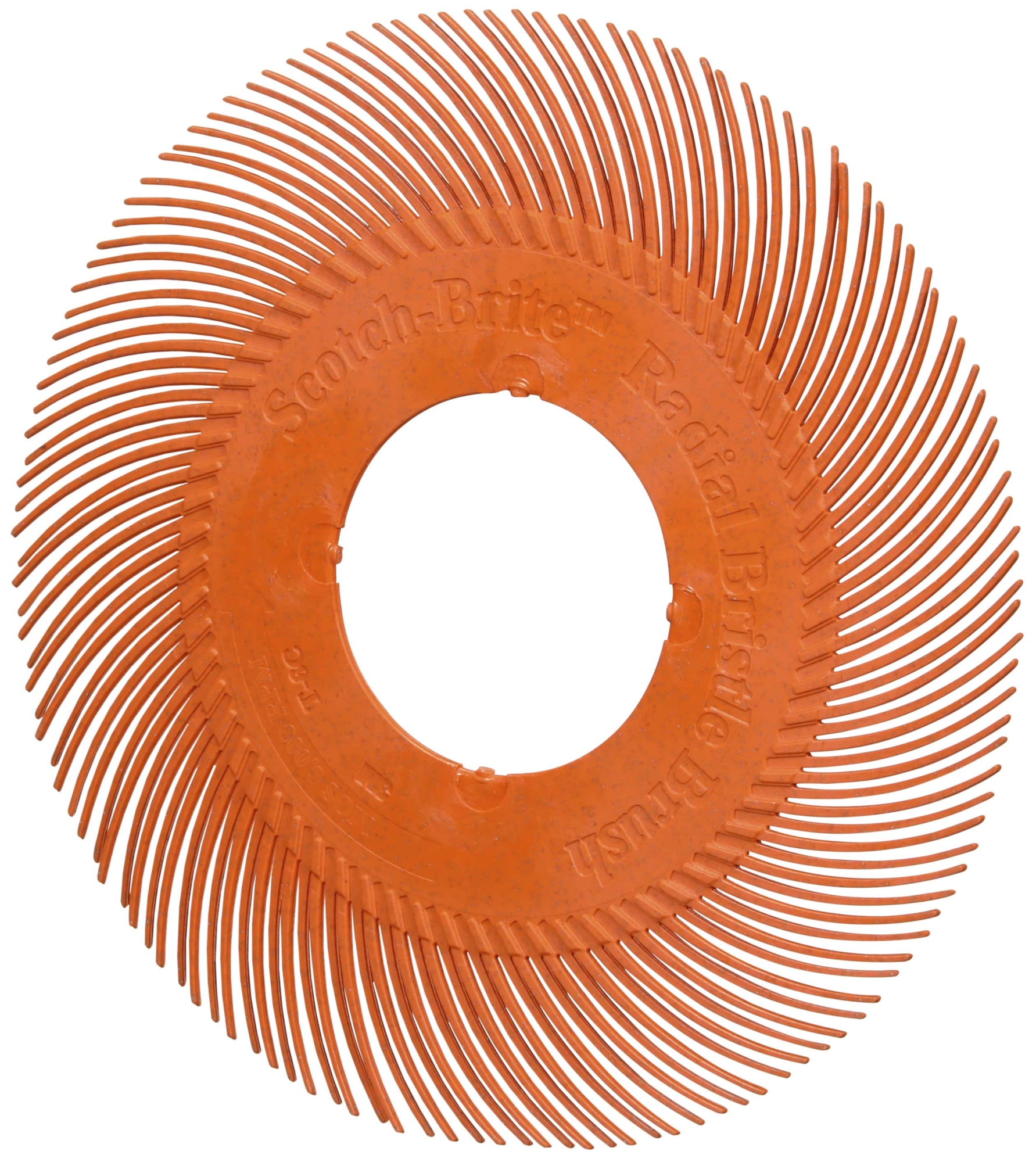 3M™ Scotch-Brite™ Präzisions Radialborstenbürste Einzelsegmente PN-RB 7100374926, Ø 194 mm, 80+, Typ C (Gebogene Borsten), Ohne Adapter, Orange, 6.000 U./Min., Für Reinigungs- und Entgratungsarbeiten