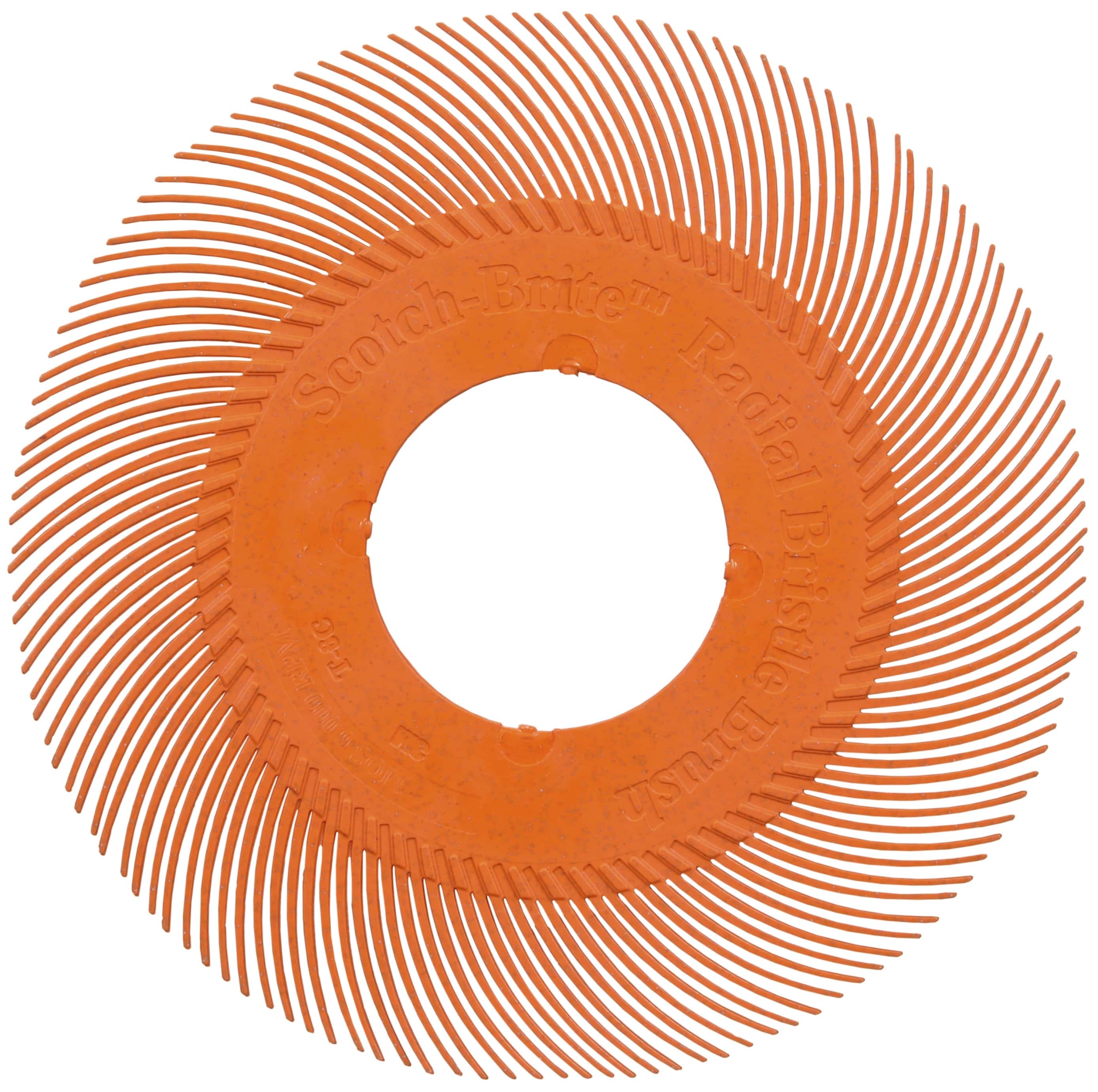 3M™ Scotch-Brite™ Präzisions Radialborstenbürste Einzelsegmente PN-RB 7100374926, Ø 194 mm, 80+, Typ C (Gebogene Borsten), Ohne Adapter, Orange, 6.000 U./Min., Für Reinigungs- und Entgratungsarbeiten