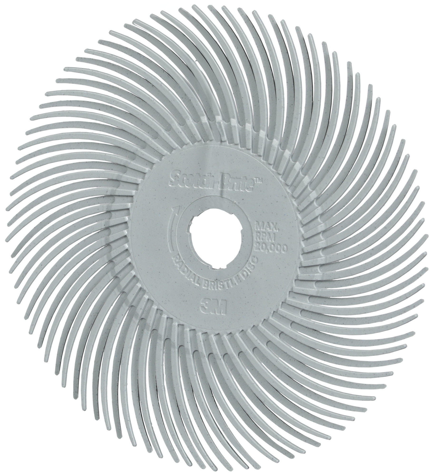 3M™ Scotch-Brite™ Präzisions Radialborstenbürste PN-RB 7100375404, Ø 75 mm x ø 10 mm, 120+, Typ C (Gebogene Borsten), Grau, 20.000 U./Min., Für Reinigungs- und Entgratungsarbeiten