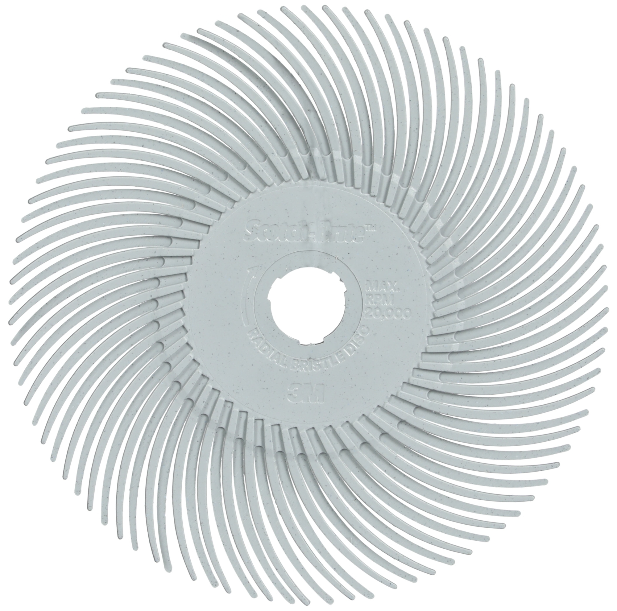 3M™ Scotch-Brite™ Präzisions Radialborstenbürste PN-RB 7100375404, Ø 75 mm x ø 10 mm, 120+, Typ C (Gebogene Borsten), Grau, 20.000 U./Min., Für Reinigungs- und Entgratungsarbeiten