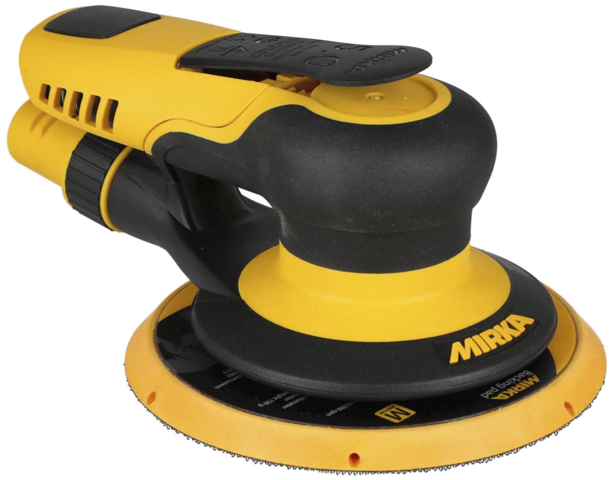 Mirka® PROS 650DB Druckluft Exzenterschleifer mit Staubbeutel 8993000111, Ø 150 mm, 5 mm Schleifhub, 5/16"-Gewinde, Eigenabsaugung, 0,36 PS / 270 Watt, Externer Absauganschluss