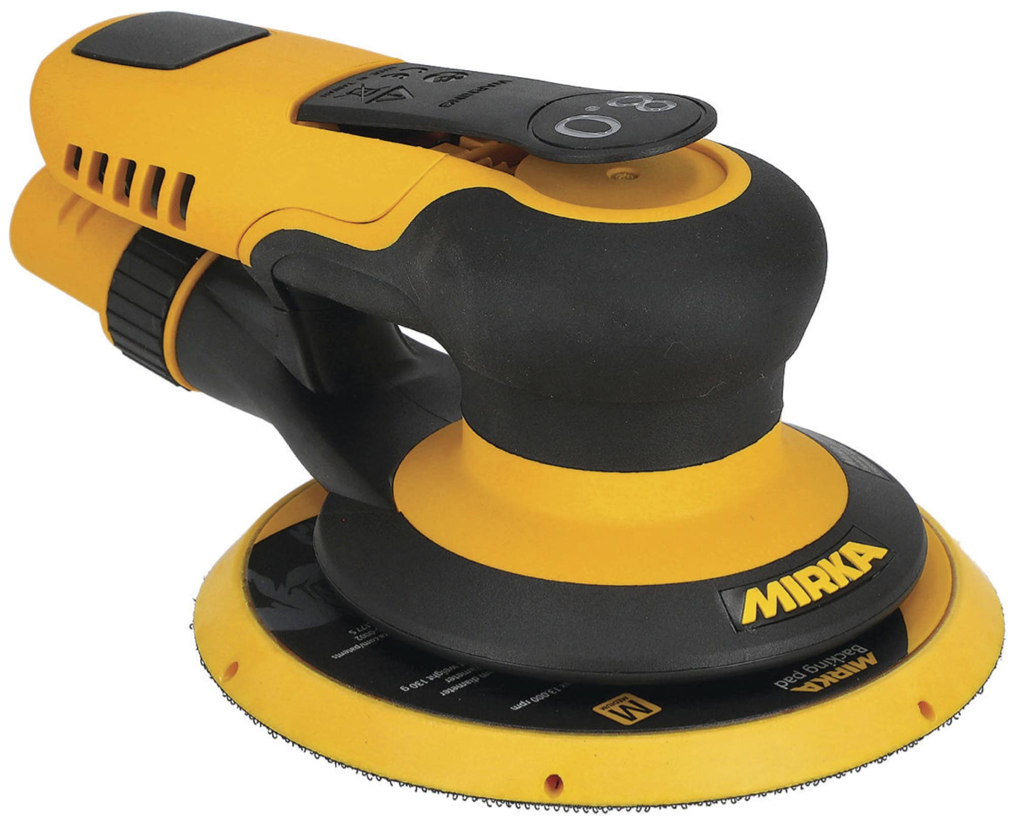 Mirka® PROS 680CV Druckluft Exzenterschleifer 8995680111, Ø 150 mm, 8 mm Schleifhub, 5/16"-Gewinde, Zentralabsaugung, 0,36 PS / 270 Watt, Externer Absauganschluss