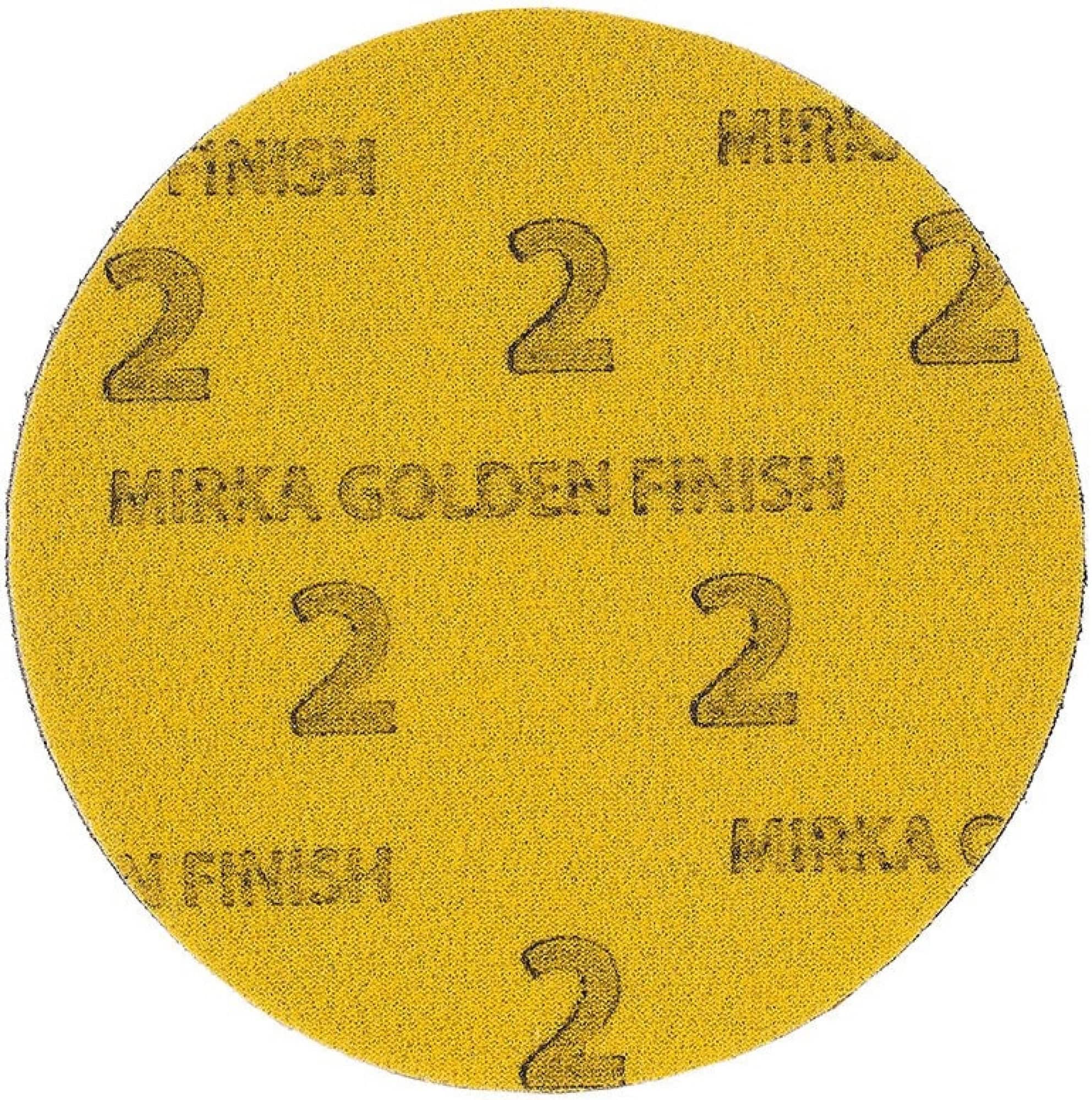 Mirka® Golden Finish-2 8A24101502GF, Ø 150 mm, Ungelocht, Kletthaftend, Schleifscheibe mit Aluminiumkorn, Für Finisharbeiten