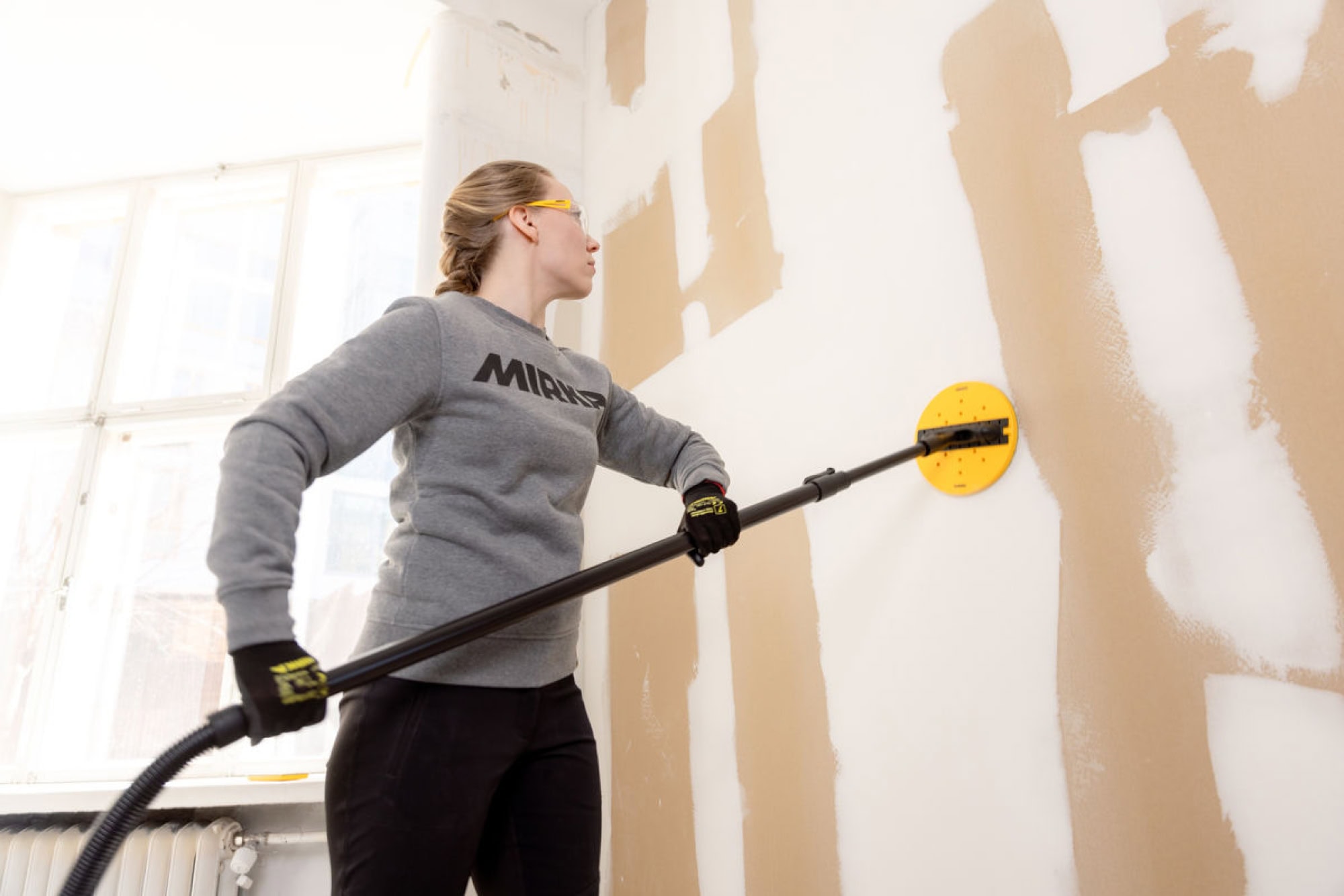 Mirka® Abranet Yellow AY22302025, Ø 225 mm, Fein, P220, Gitternetz, Kletthaftend, PA Gitternetz Schleifscheibe mit Aluminiumkorn