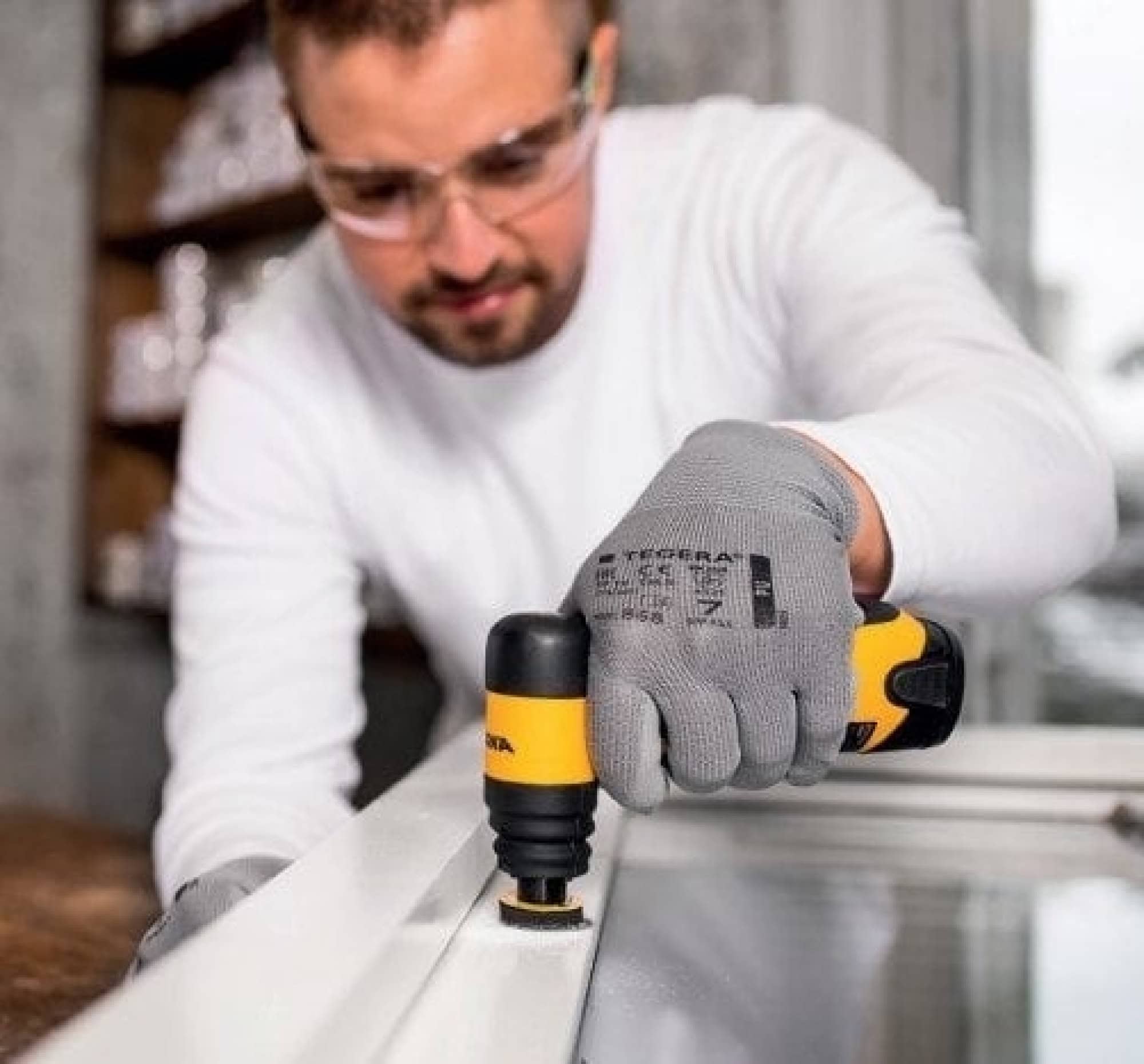 Mirka® 8991150312, Akku Blütenschleifer AROS-B 150NV, Ø 32 mm, 5 mm  Schleifhub, Quick Lock Gewinde, Ohne Absaugung, Akku: 10.8V 2.5Ah, 0,4 PS /  300 
