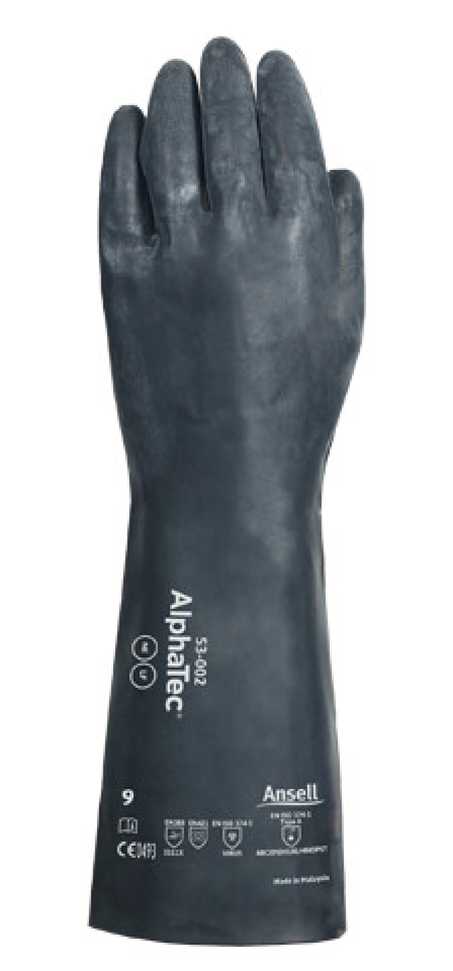 Preview: Ansell AlphaTec™ 53-002 Chemikalienschutzhandschuh 53002070, Für anspruchsvollen Chemikalienschutz in Industrie und Wartung, Größe 7, Schwarz, 350 mm lang, Mit MICROCHEM™ Chemical Barrier Technology