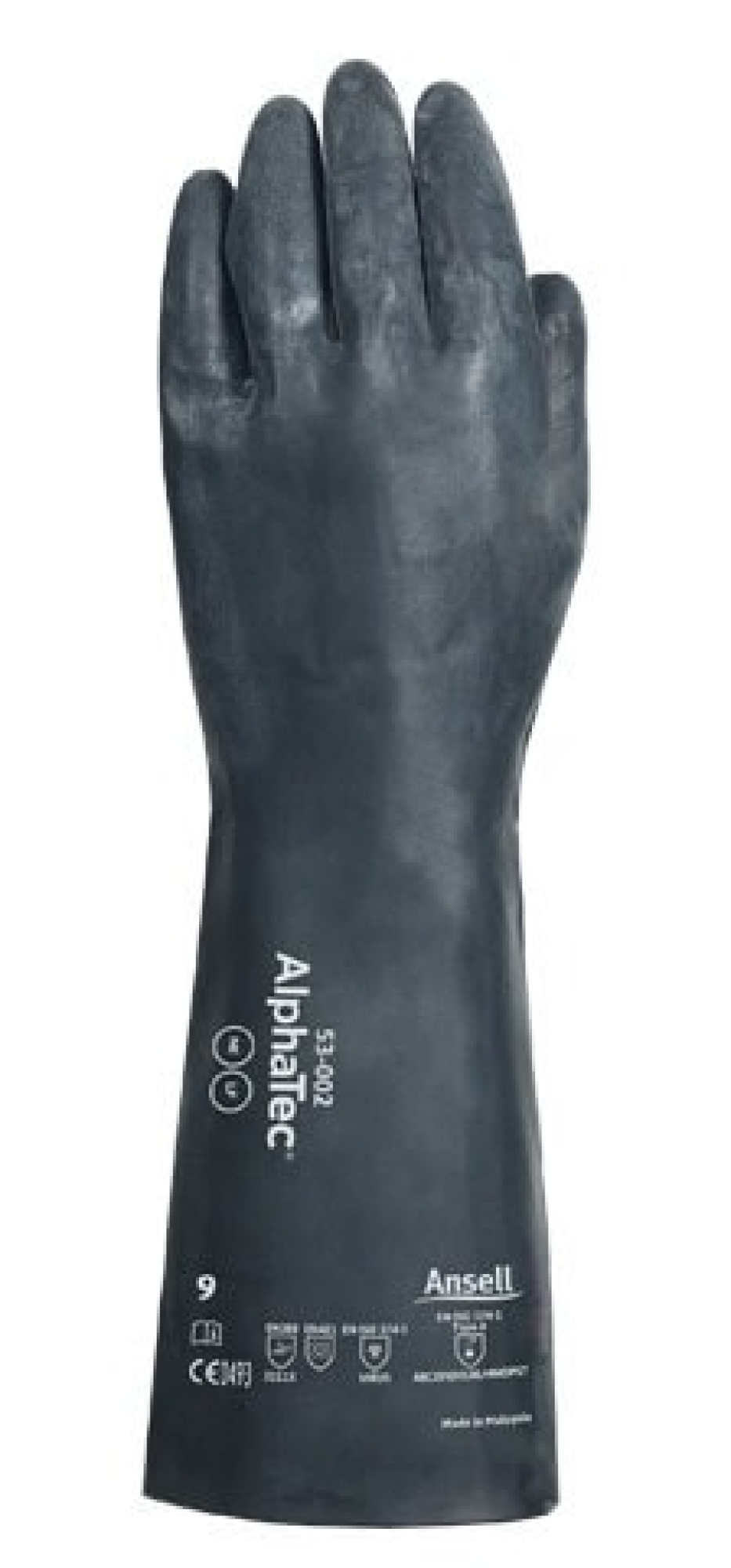 Preview: Ansell AlphaTec™ 53-002 Chemikalienschutzhandschuh 53002110, Für anspruchsvollen Chemikalienschutz in Industrie und Wartung, Größe 11, Schwarz, 350 mm lang, Mit MICROCHEM™ Chemical Barrier Technology