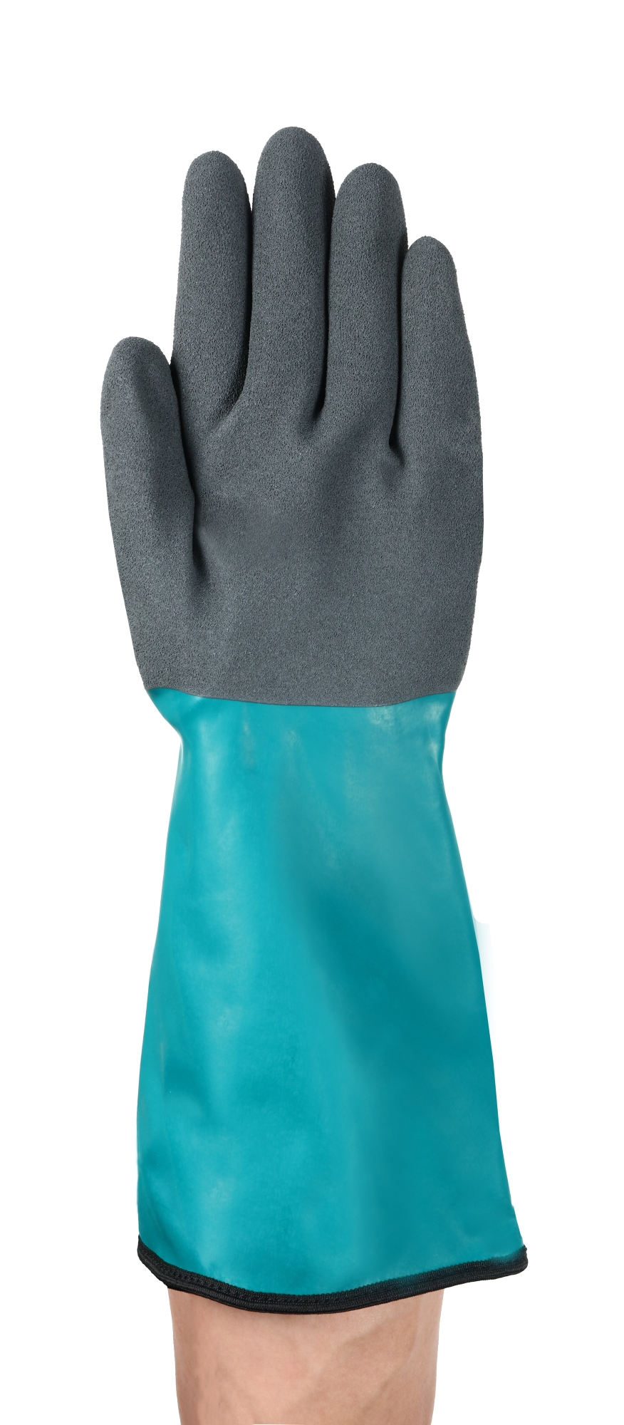 Ansell AlphaTec™ 58-201 Chemikalienschutzhandschuh 58201070, Chemikalienschutzhandschuh für extreme Temperaturen, Größe 7, Grün, 330 mm lang, Mit Ansell Grip™ Technologie