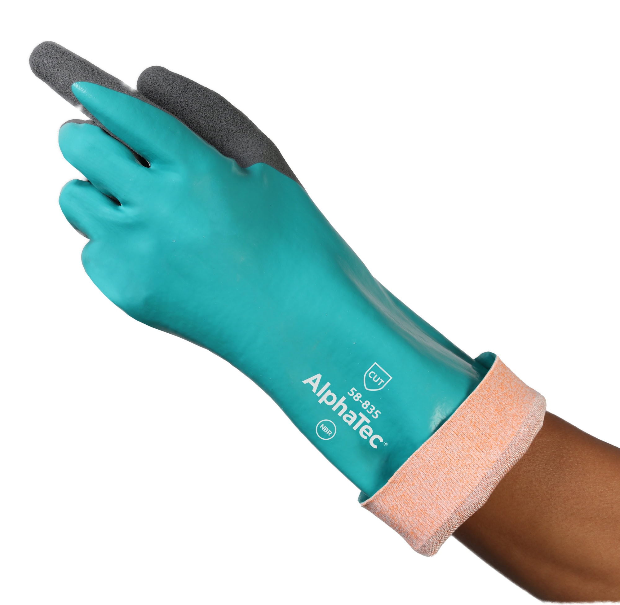 Ansell AlphaTec™ Chemikalienschutzhandschuh 58-835, Für Schnitt- und Chemikalienschutz, Größe 9, Grau, 350 mm lang, Mit INTERCEPT™ und ANSELL GRIP™ Technologie
