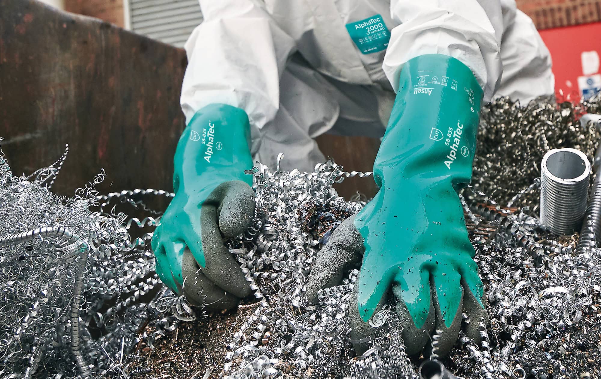 Preview: Ansell AlphaTec™ Chemikalienschutzhandschuh 58-835, Für Schnitt- und Chemikalienschutz, Größe 6, Grau, 350 mm lang, Mit INTERCEPT™ & GRIP™ Technologie