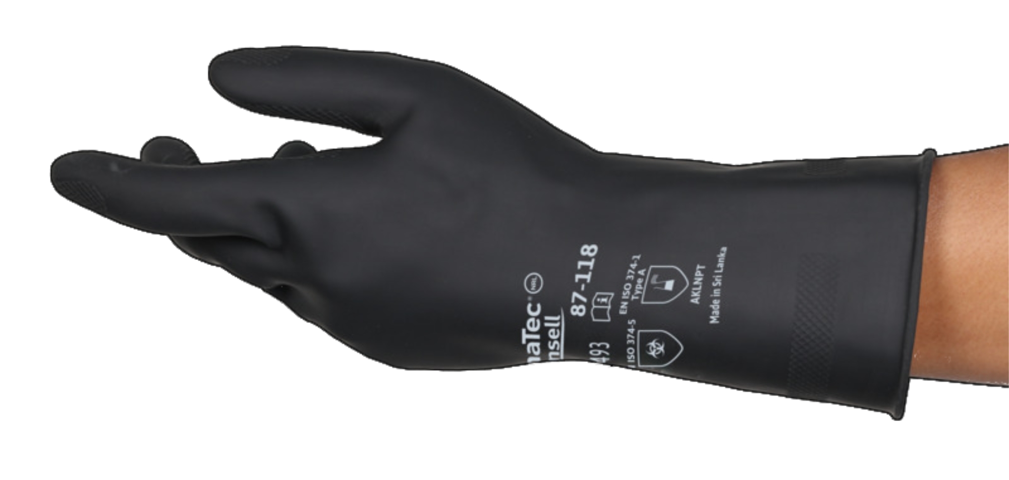 Ansell AlphaTec™ 87-118 Chemikalienschutzhandschuh 87118060, Für Produktion, Wartung und Anlagenservice, Größe 6, Schwarz, 310 mm lang