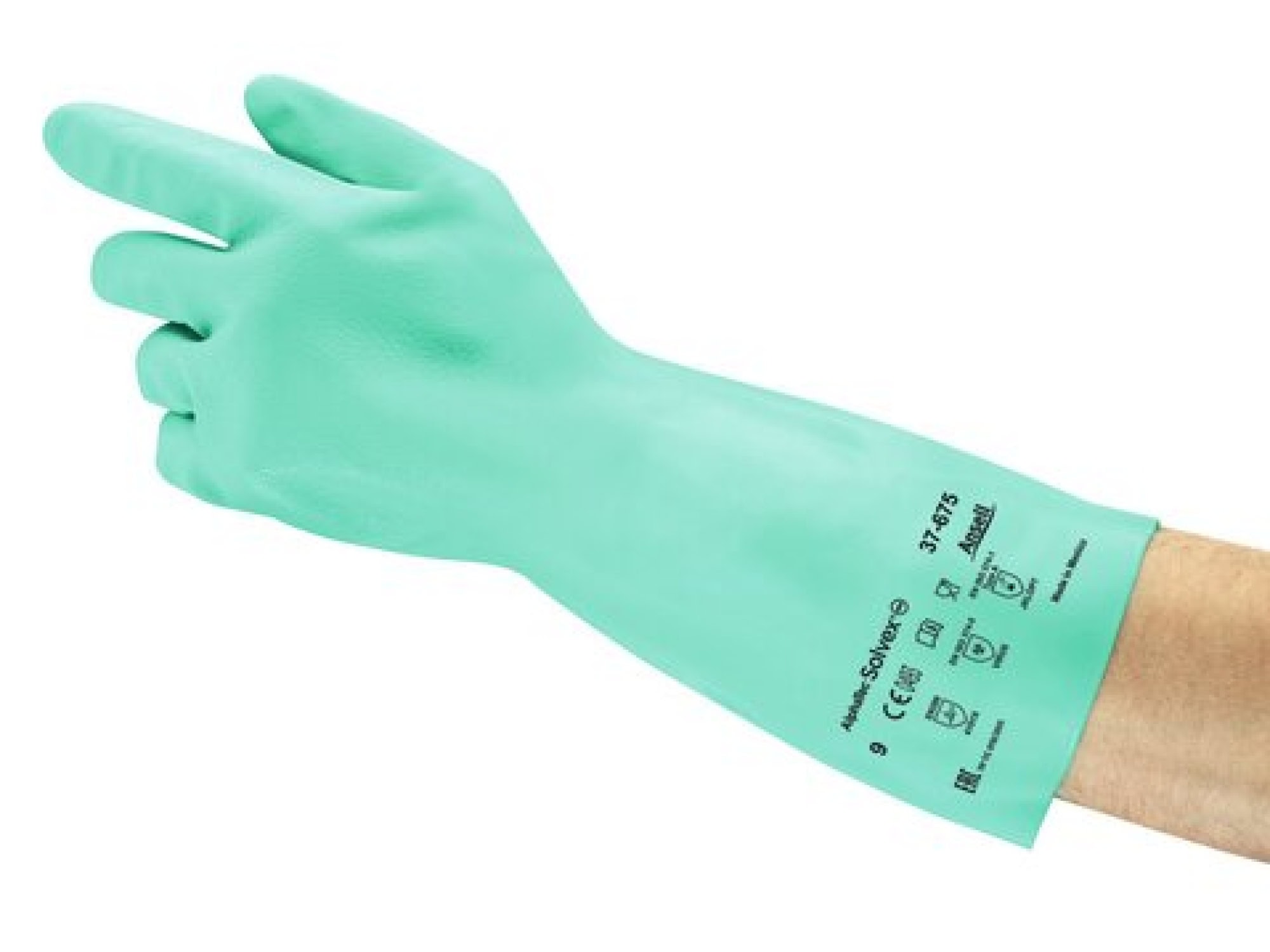 Ansell AlphaTec™ Solvex™ 37-675 Chemikalienschutzhandschuh 37675070, Für chemische Verarbeitungsprozesse, Größe 7, Grün, 330 mm lang, Mit hoher Fingerfertigkeit