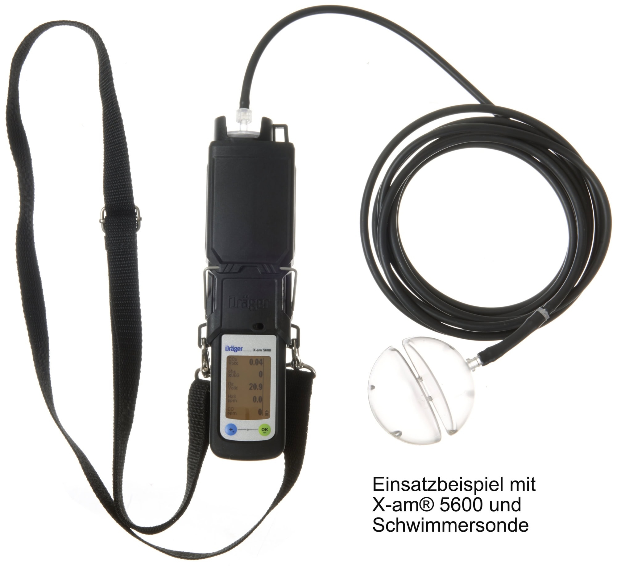 Dräger® X-am® 5X00 Abwasser Zubehör 3742458, X-am® Pumpe inkl. Koffer, Tragegurt, Schwimmersonde, 5 m FKM Schlauch & Ladegeräte, Zur Fernprobenahme von Gasen, Für Dräger® X-am® 5000 / 5600 / 5800