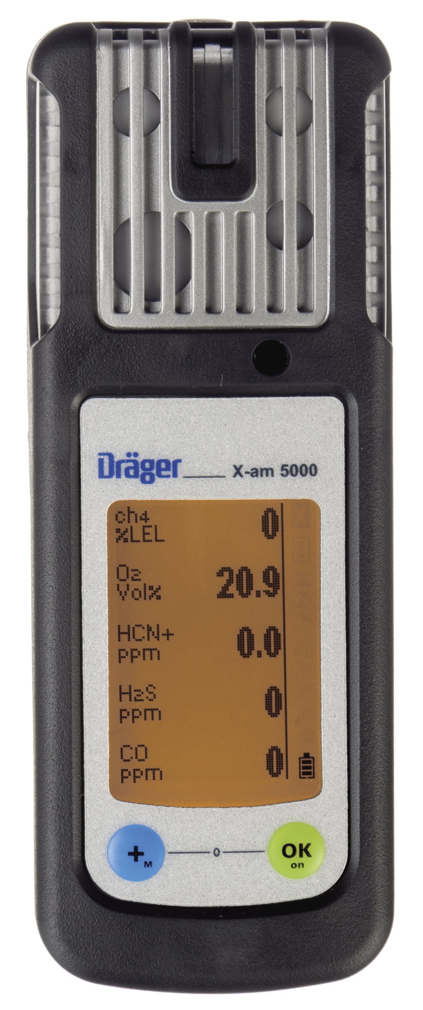 Dräger® X-am® 5000 Mehrgasmessgerät VN00635, Sensoren: CatEx, O2, H2S LC, CO LC, 1 bis 5 Gase Messgerät, IP 67 Wasserdicht, Für die persönliche Gasüberwachung im täglichen Einsatz & Freimessung von Kanälen, Räumen und Schächten