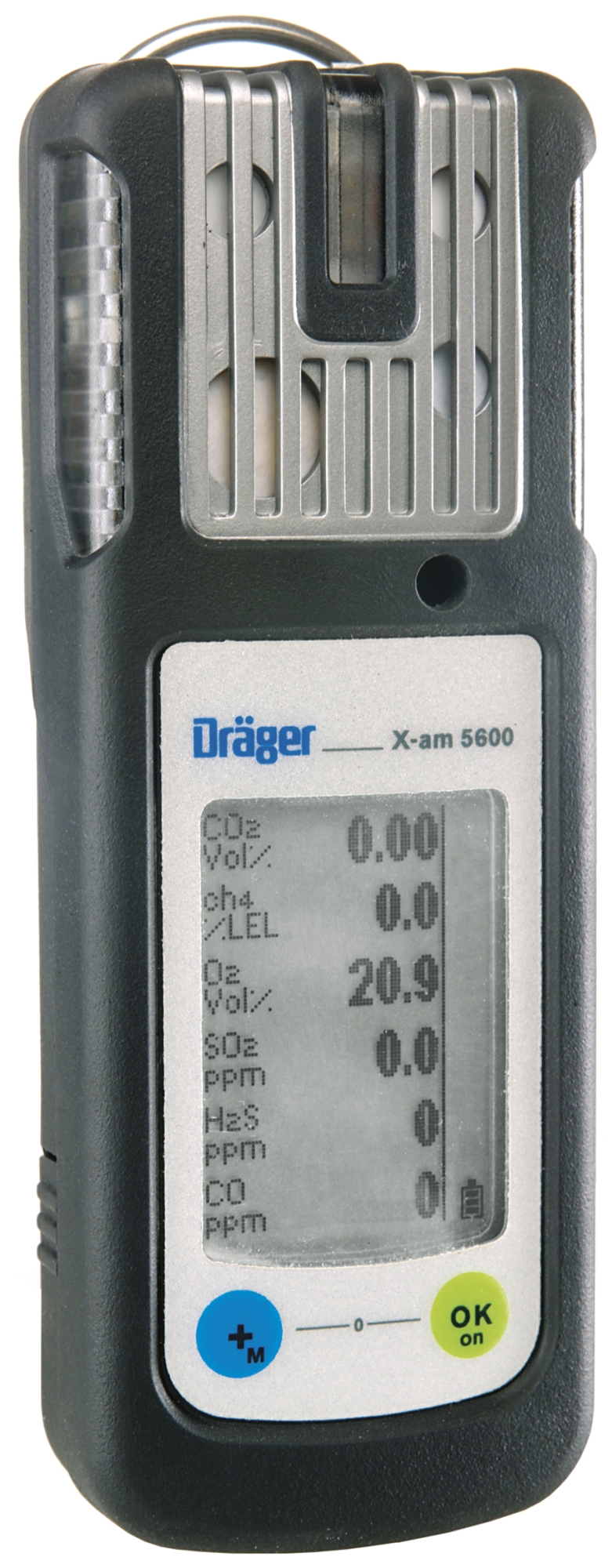 Preview: Dräger® X-am® 5600 Mehrgasmessgerät VN00657, Sensoren: IR EX/CO2, CO/H2 CP, H2, O2, 1 bis 6 Gase Messgerät, IP 67 Wasserdicht, Für die Freimessung von Kanälen, Schächten und geschlossenen Räumen