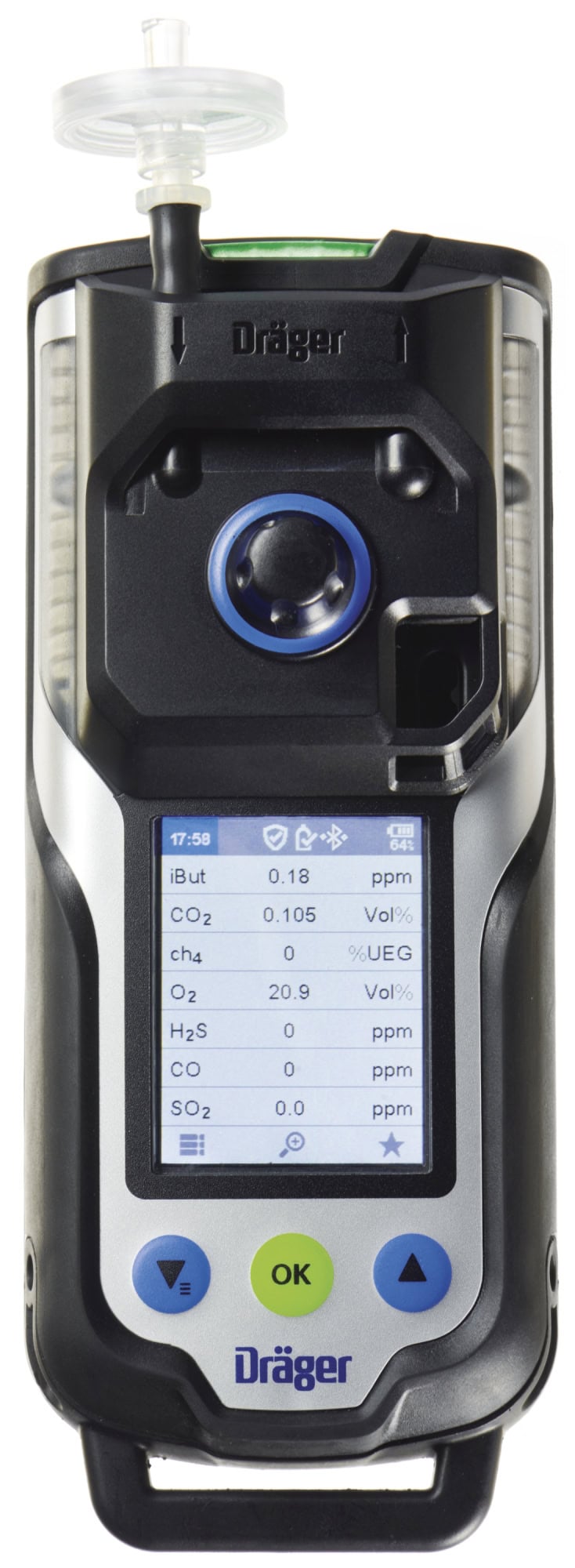 Dräger® X-am® 8000 Mehrgasmessgerät PID Set VN00341, Sensoren: PID HC, IR EX/CO2, O2, H2S LC/CO LC, 1 bis 7 Gase Messgerät, IP 68 Staub- & Wasserdicht, Für die persönliche Gasüberwachung, Freimessung & Bereichsüberwachung