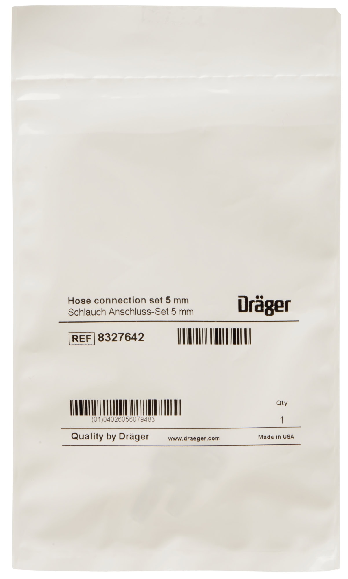 Preview: Dräger® Luer Adapter Set 8327642, Innendurchmesser: 5 mm, Männlich, 2 Stück pro Pack, Für die Verbindung von Dräger® Gasmesstechnik Schläuchen