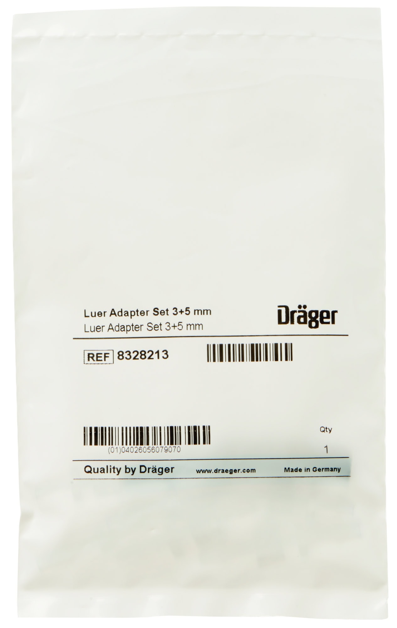 Preview: Dräger® Luer Adapter Set 8328213, Innendurchmesser: 5 mm, 10 Teile pro Pack, Männlich + Weiblich, Für die Verbindung von Dräger® Gasmesstechnik Schläuchen