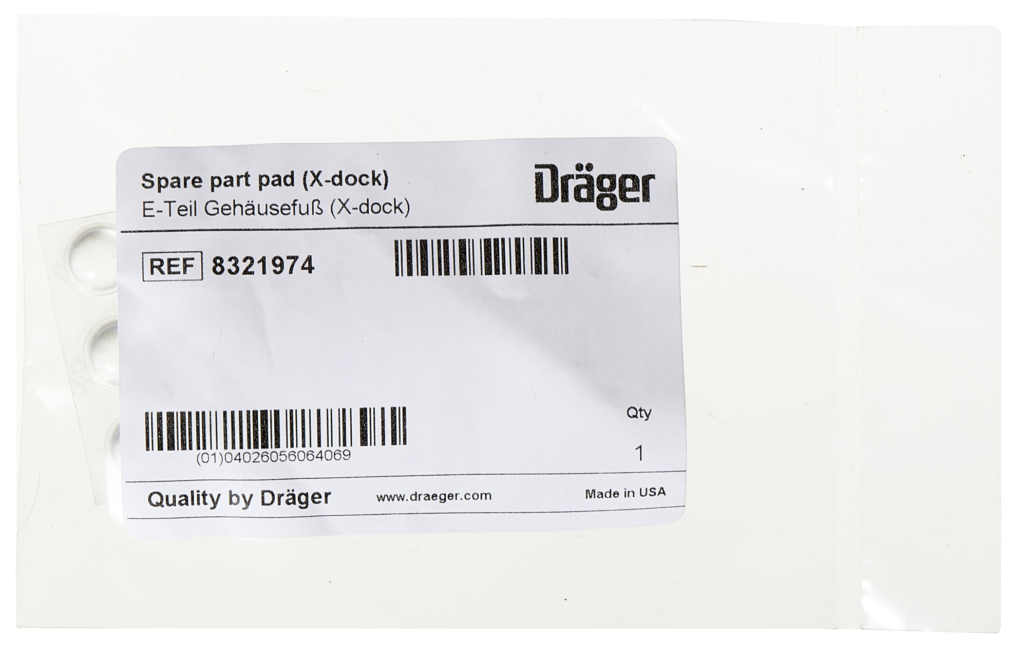 Preview: Dräger® X-dock® Ersatz Gehäusefuß 8321974, Für X-dock® Stationen und Module