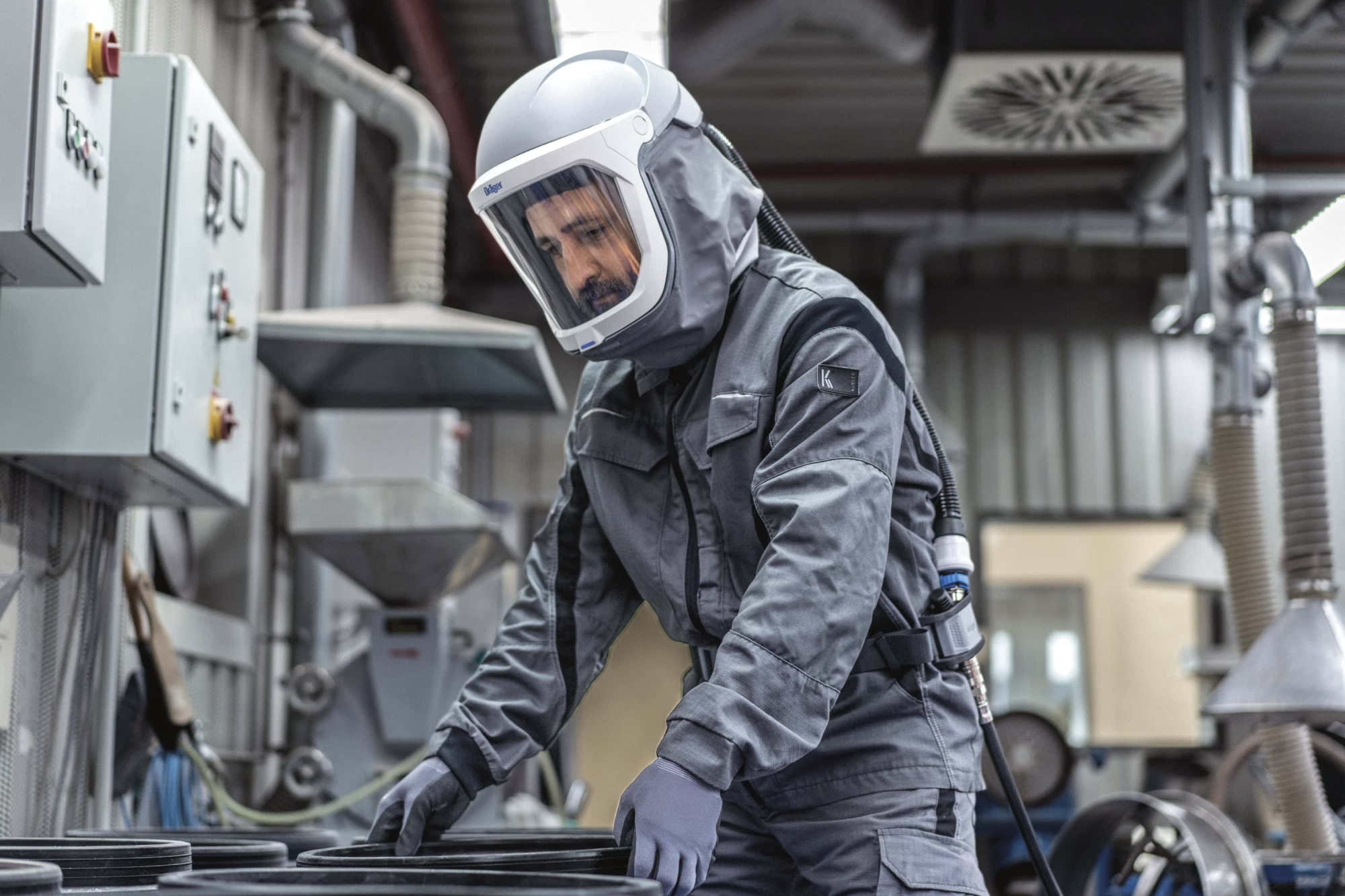 Dräger® X-plore® 9300 Druckluft Einheit 3363587, Ohne Hüftgurt, 4A/3B, Passend für Robuste Kopfteile, Hauben & Schweißermasken Gen. 2, Partikel- Gase- & Dämpfeschutz, Für Anwendungen in Industrie und Gesundheitswesen